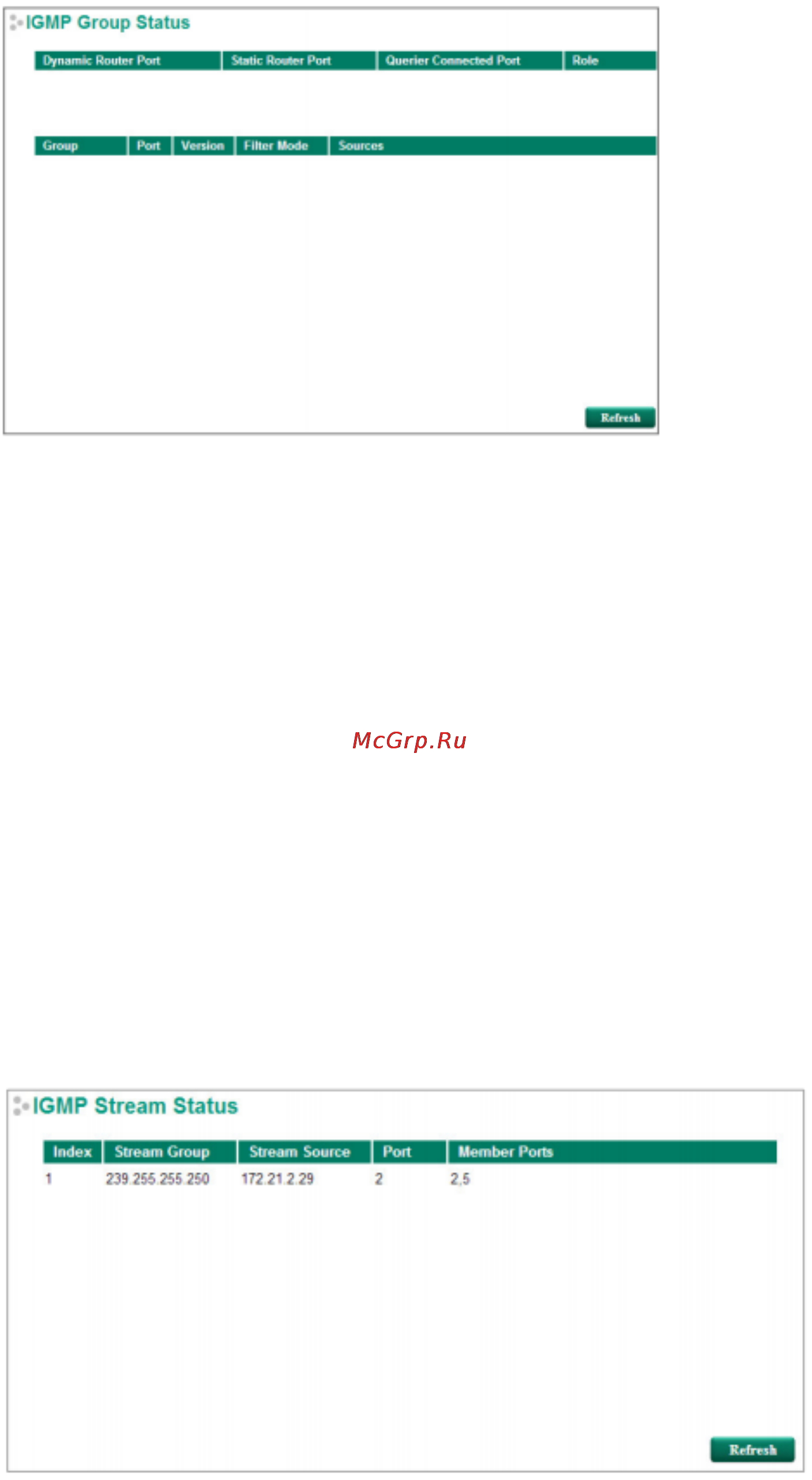Moxa EDS-G512E-4GSFP-T [72/124] Stream table таблица потока