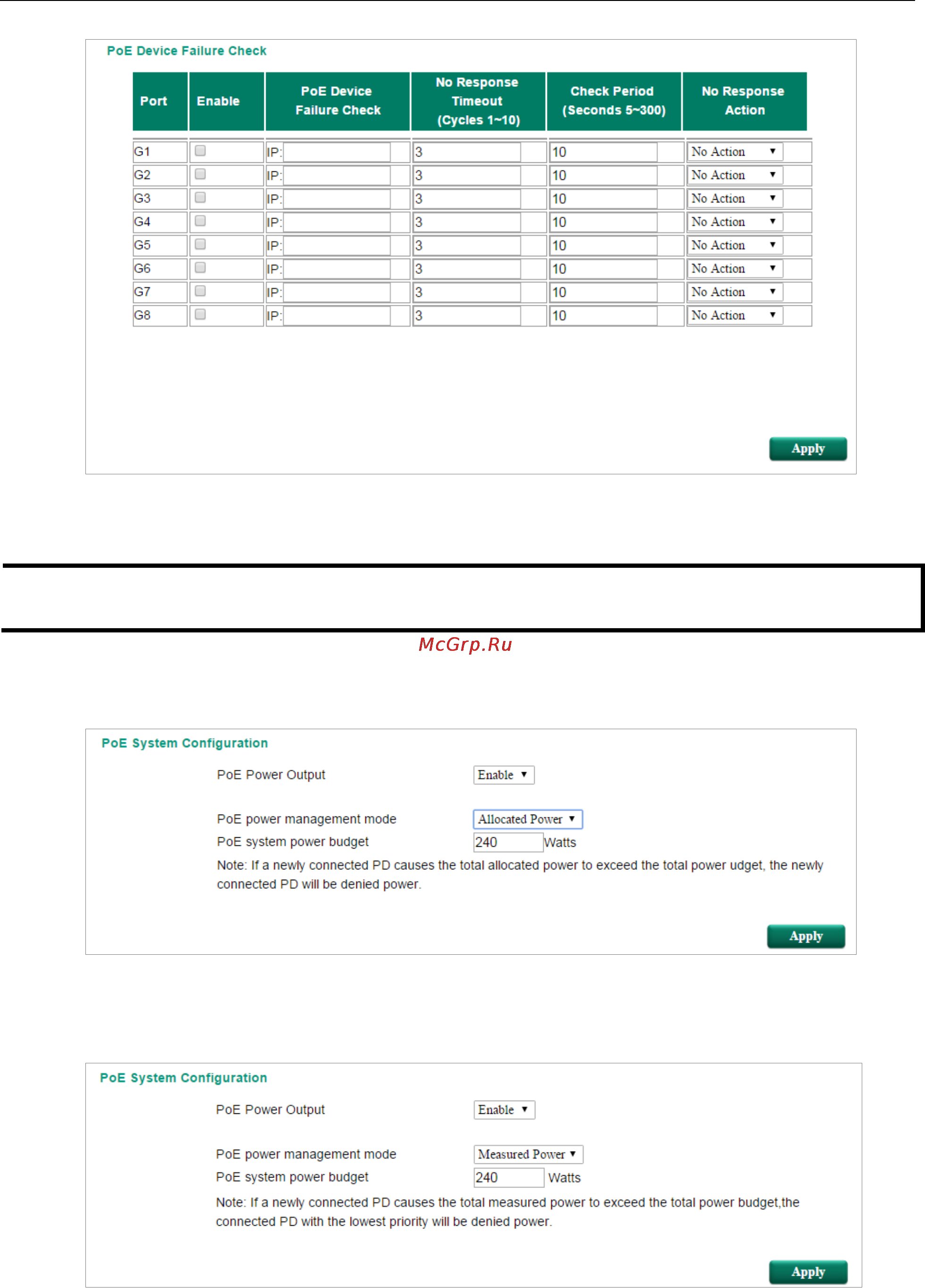 Moxa EDS-518E-4GTXSFP-T [42/116] Poe system configuration