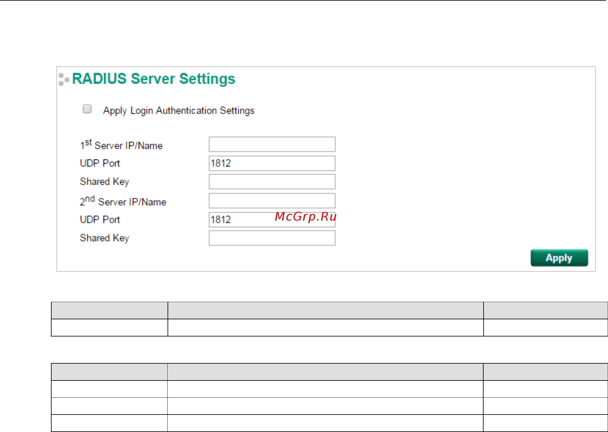 Moxa EDS-518E-4GTXSFP-T [90/116] Radius server settings
