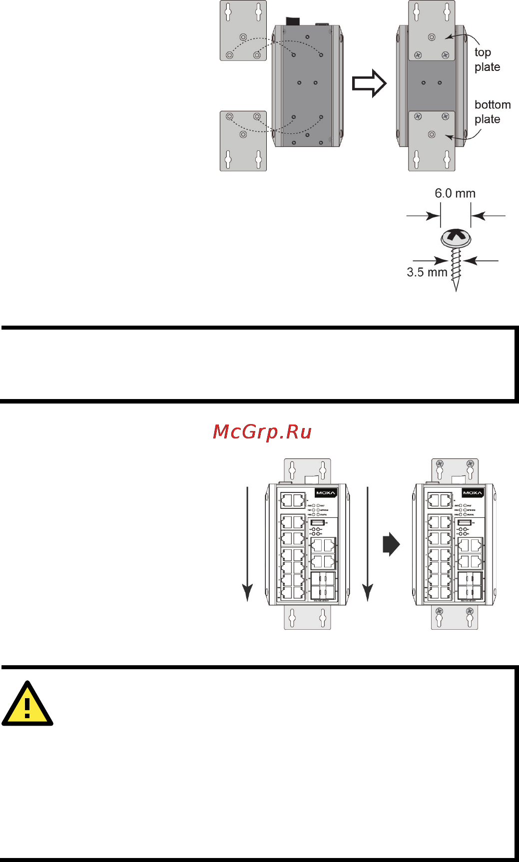 Moxa EDS-518E-MM-SC-4GTXSFP-T [7/18] Warning
