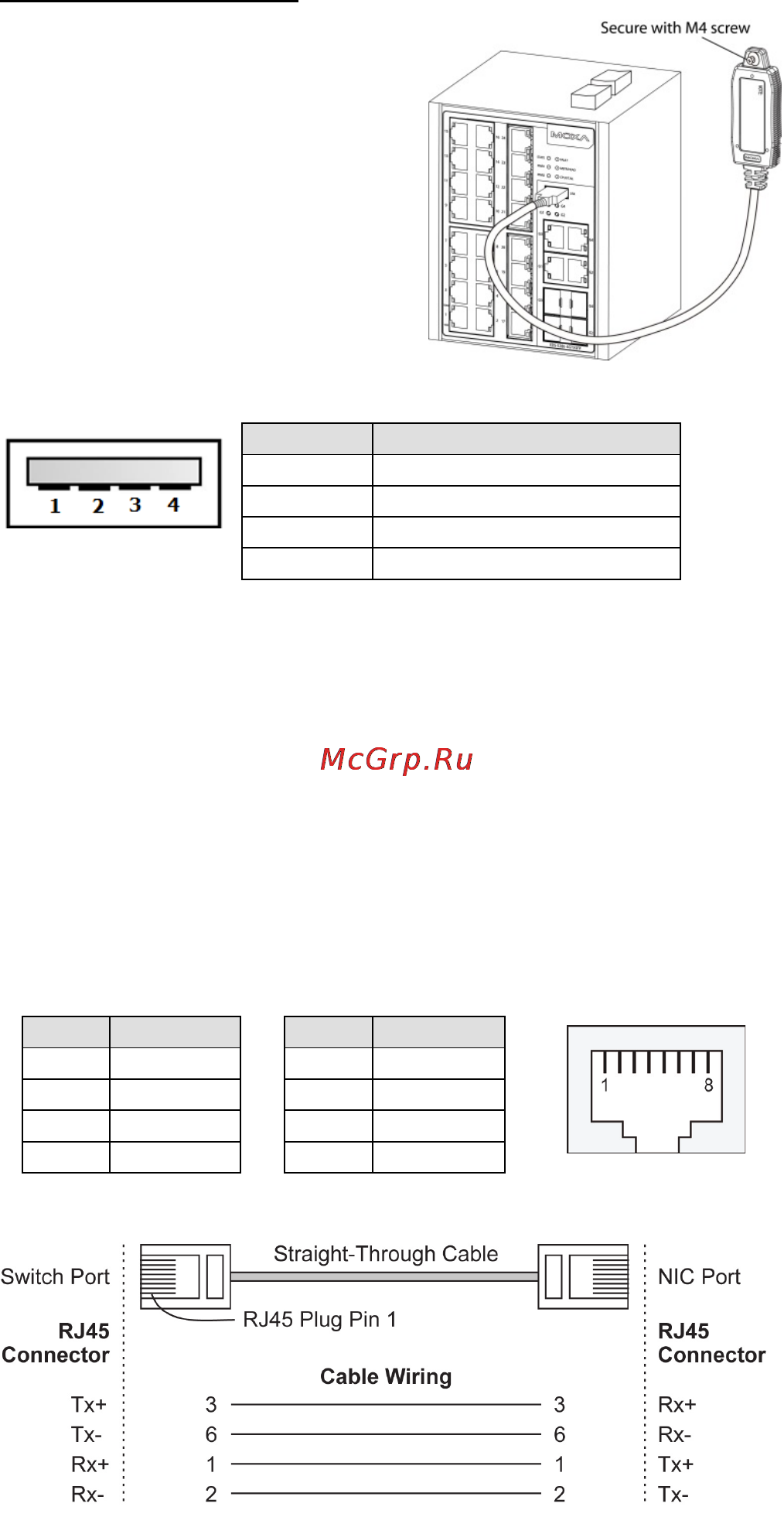 Moxa EDS-528E-4GTXSFP-LV-T [10/17] 100baset x ethernet port connection