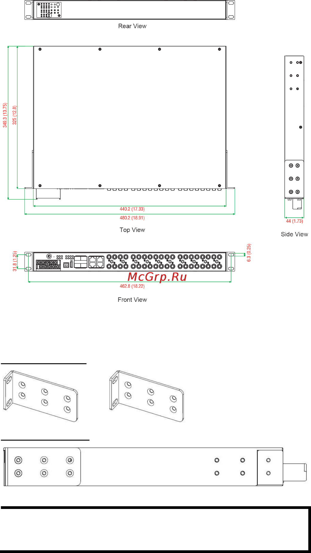 Moxa PT-7528-20MSC-4TX-4GSFP-WV-WV [3/11] Dimensions unit mm in