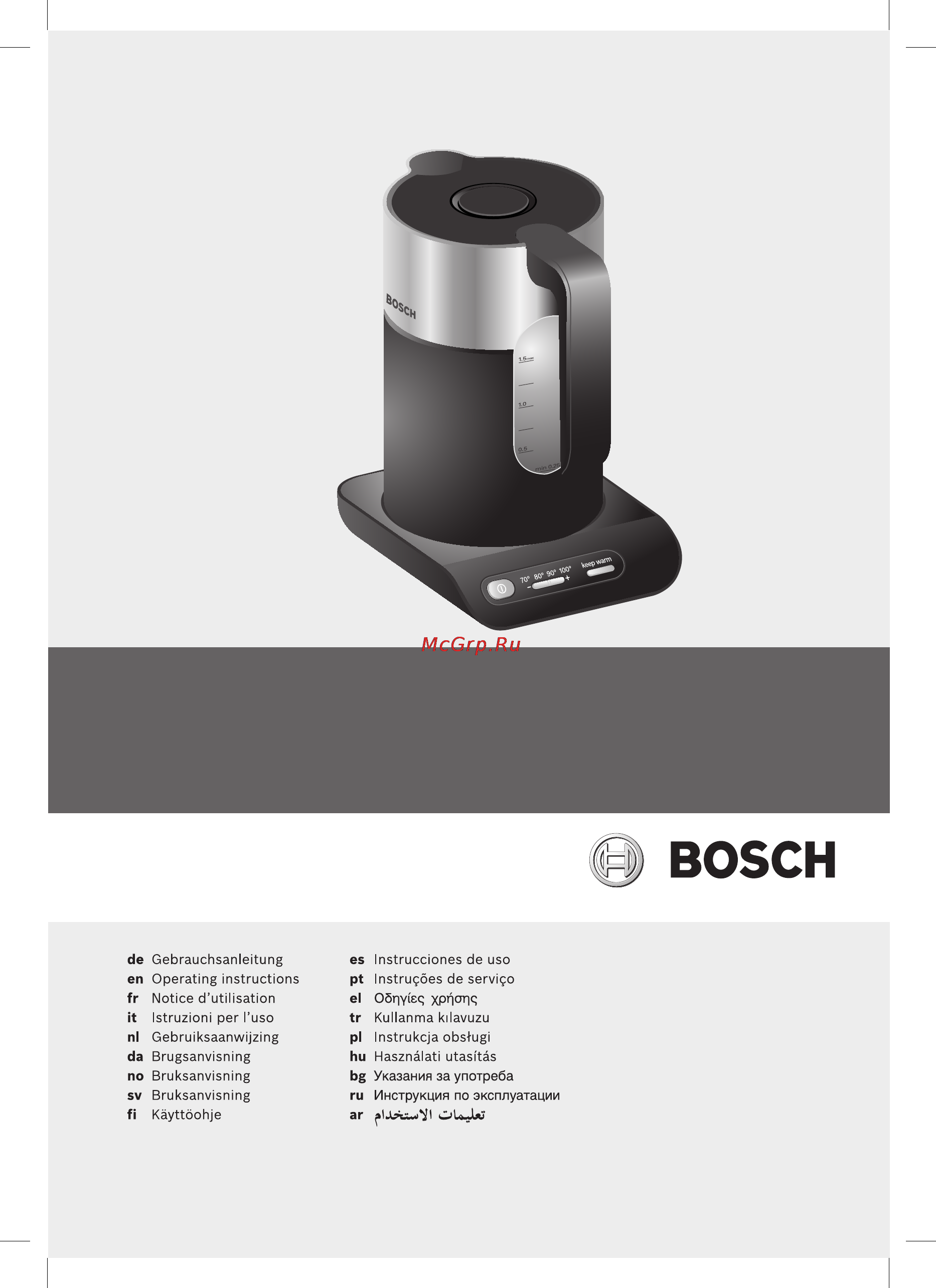 Bosch TWK8617 Инструкция по эксплуатации онлайн