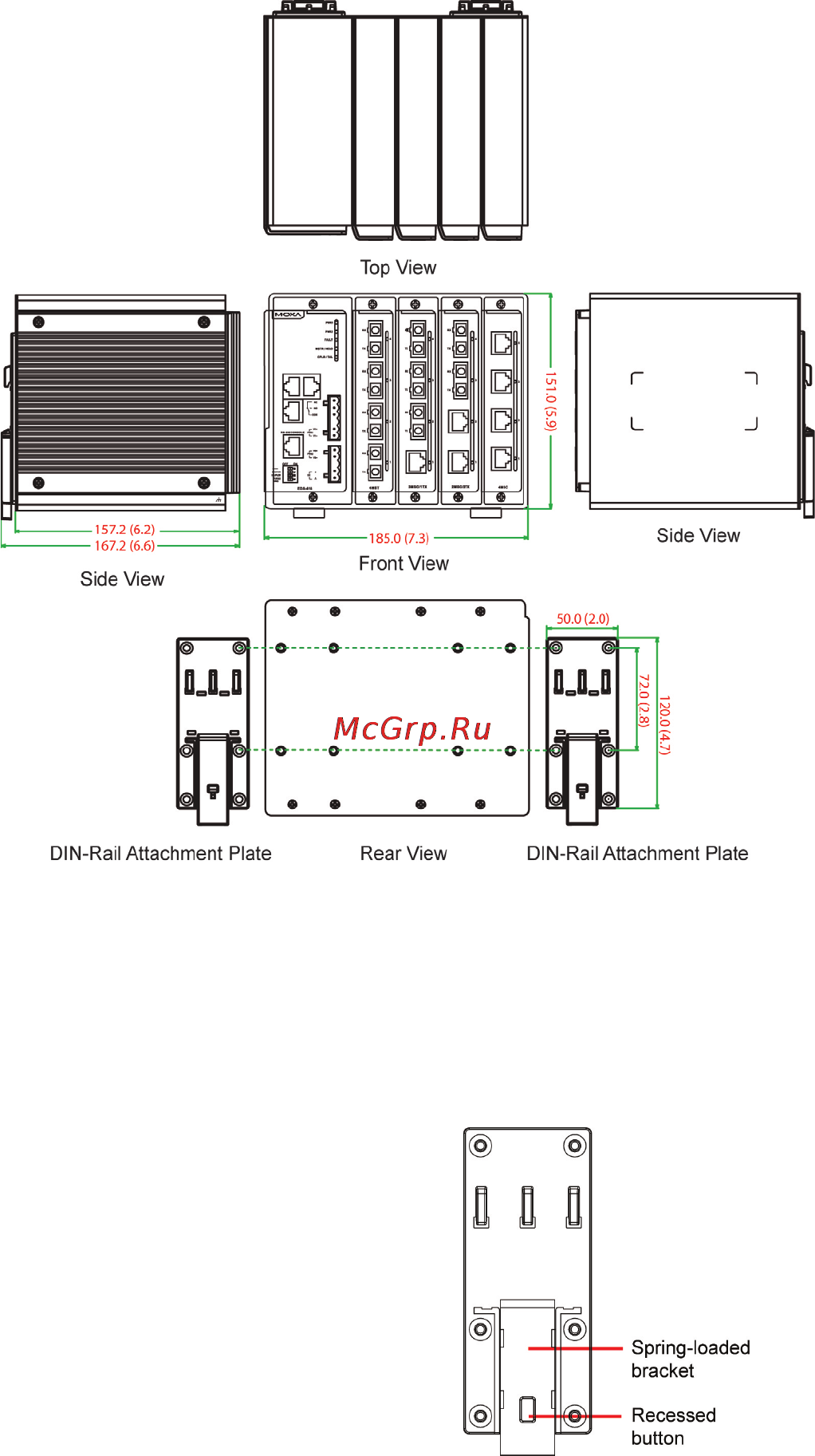 Moxa EDS-611 [8/19] Din rail mounting