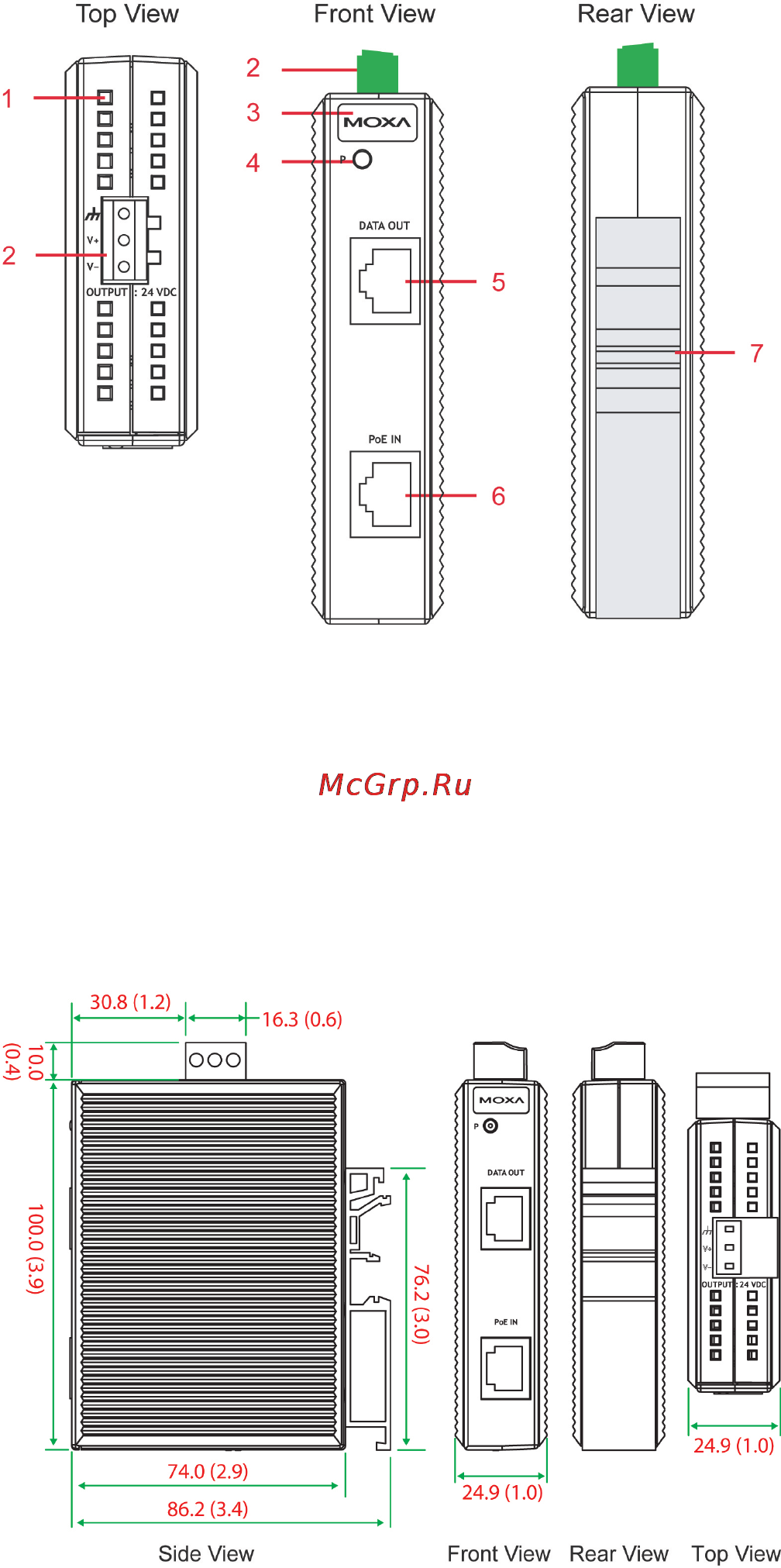 Moxa EDS-P308-S-SC [14/16] Mounting dimensions