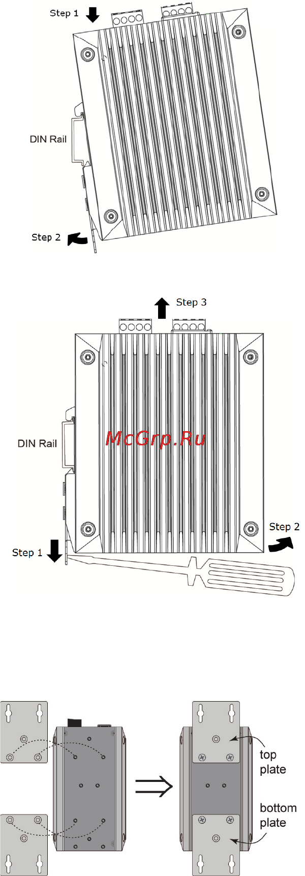 Moxa EDS-G512E-8PoE-4GSFP-T [5/16] Din rail mounting