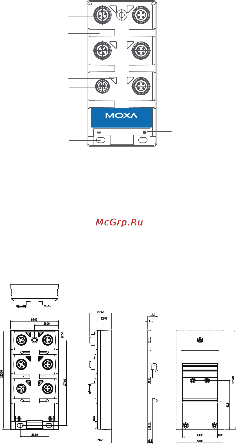 Moxa TN-5305-T [3/11] Mounting dimensions unit mm