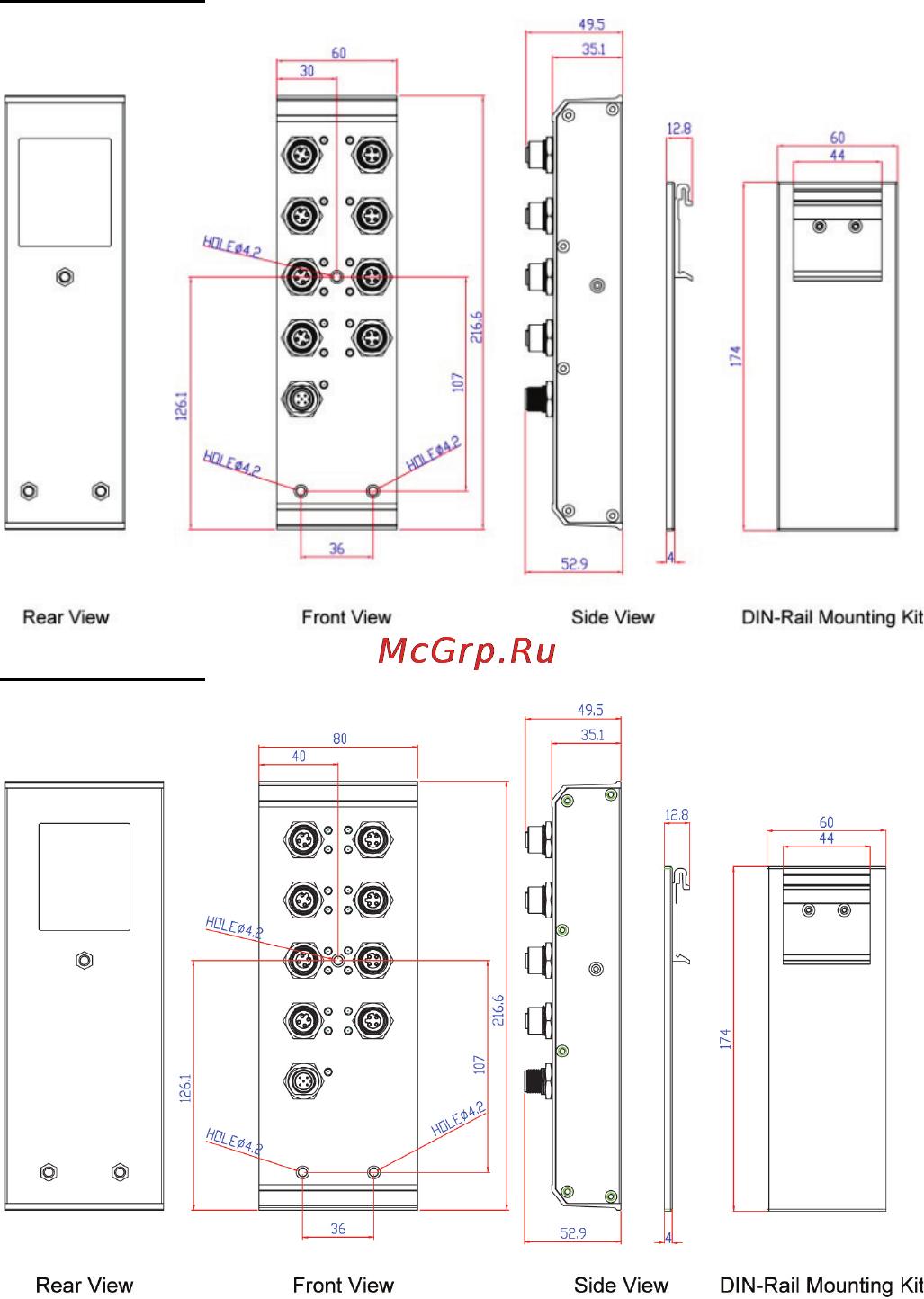 Moxa TN-5308-8PoE-48-T [5/12] Mounting dimensions unit mm