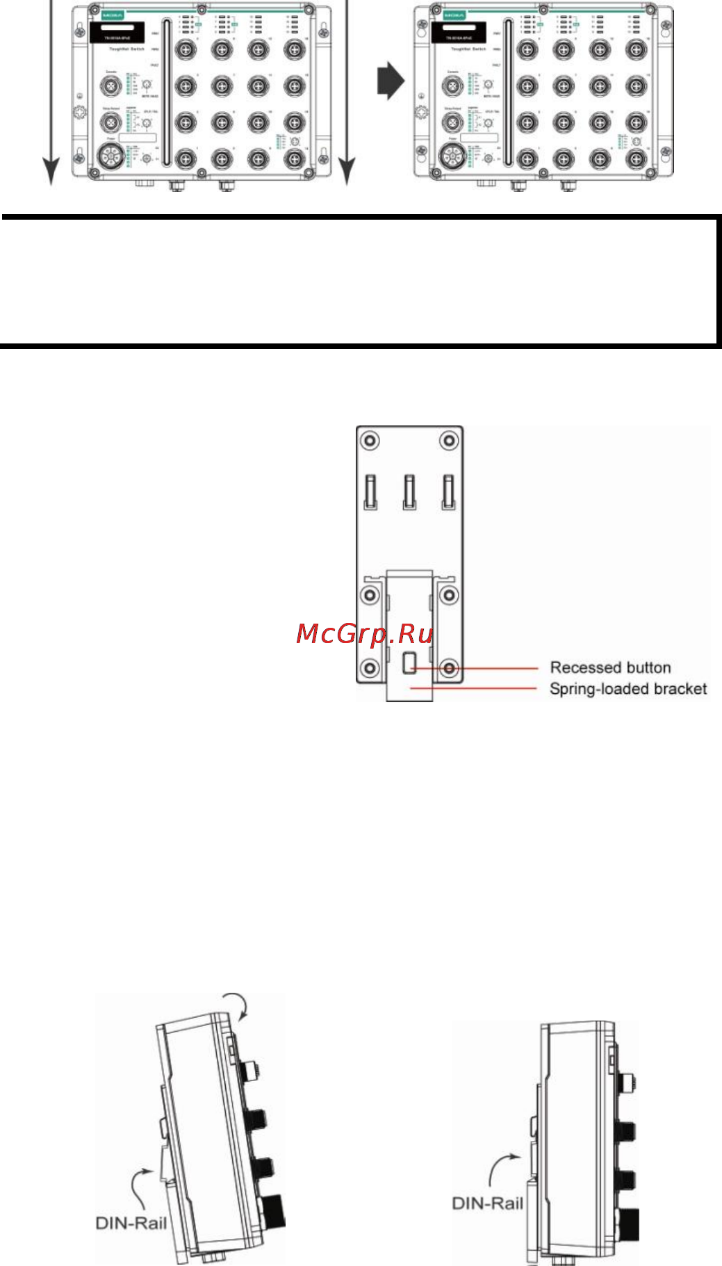 Moxa TN-5516A-8PoE-WV-T [10/20] Din rail mounting optional