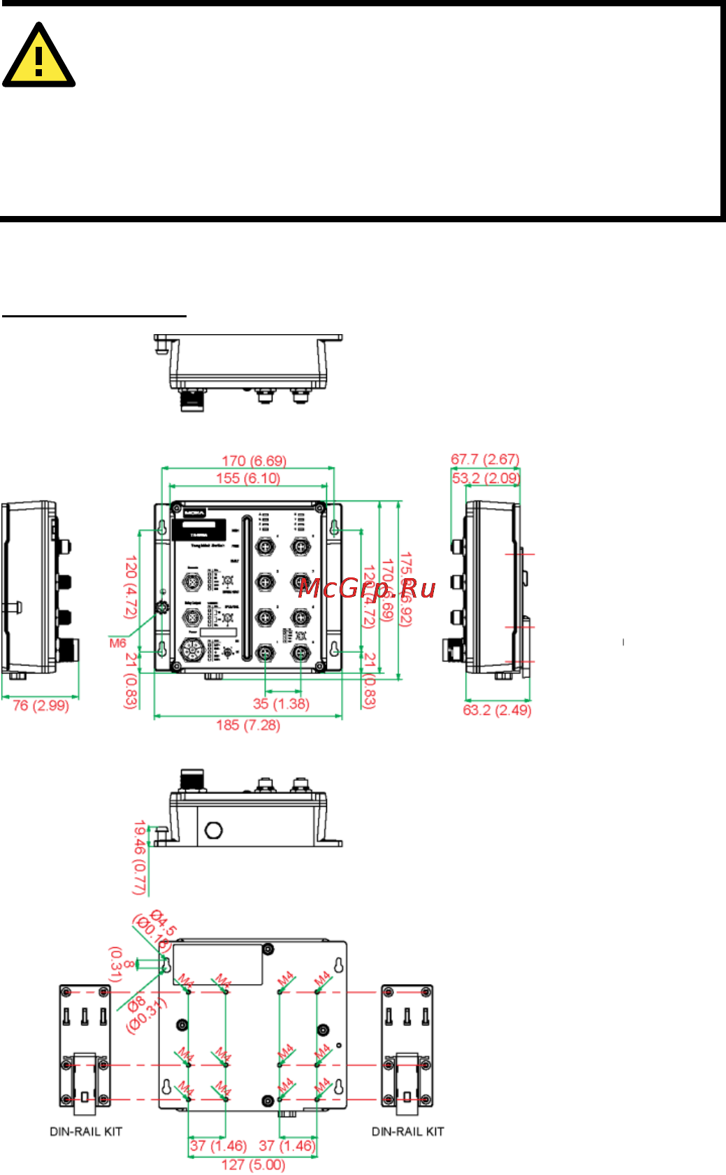 Moxa TN-5510A-2GTXBP-WV-CT-T [6/20] Attention