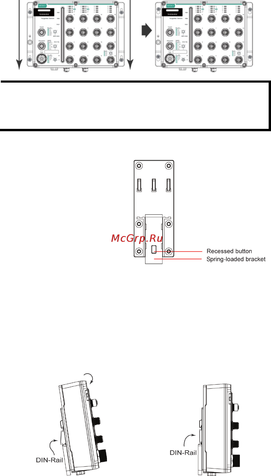 Moxa TN-5816ABP-WV-T [10/20] Din rail mounting optional