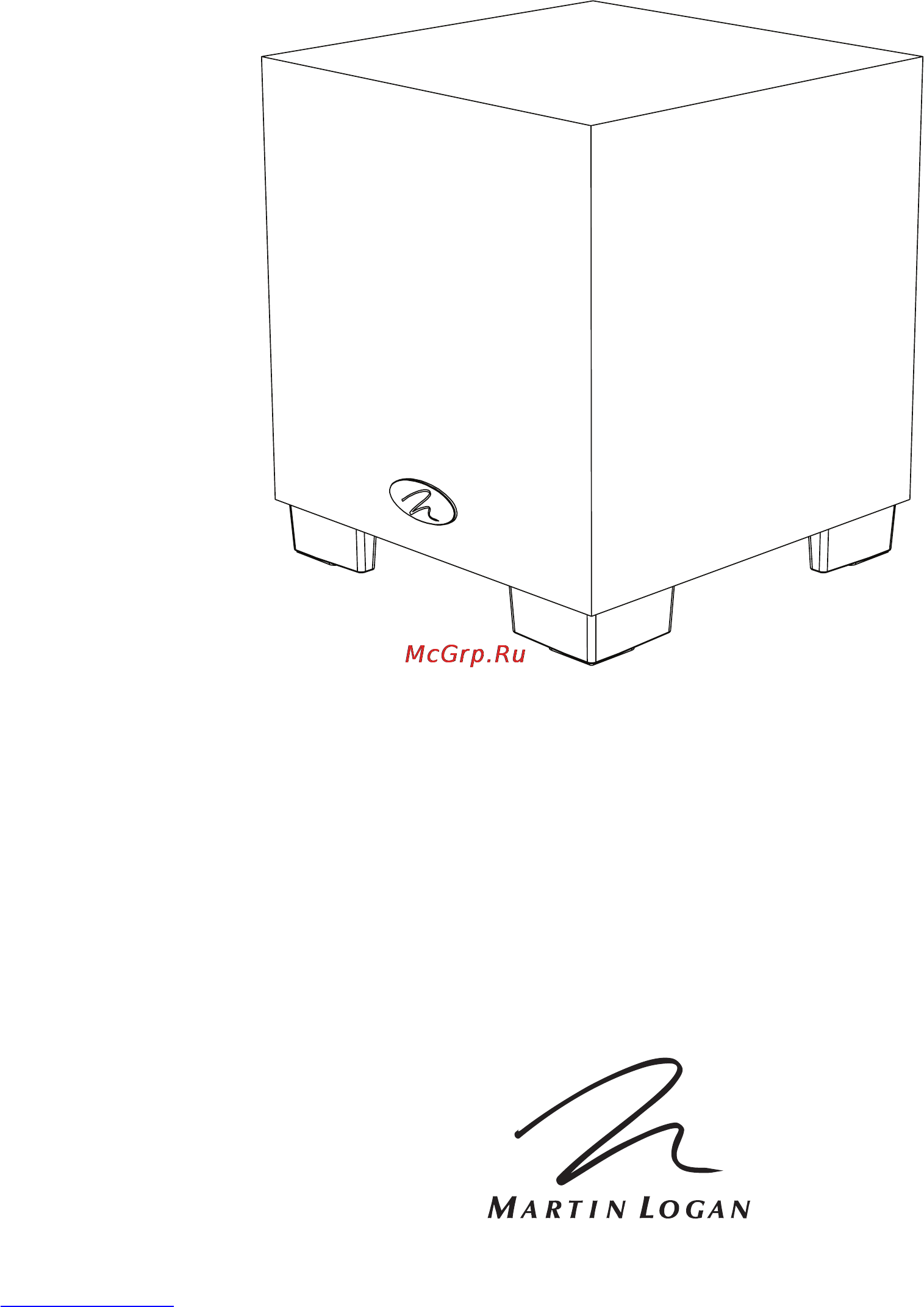 MartinLogan Dynamo 300 Руководство пользователя онлайн