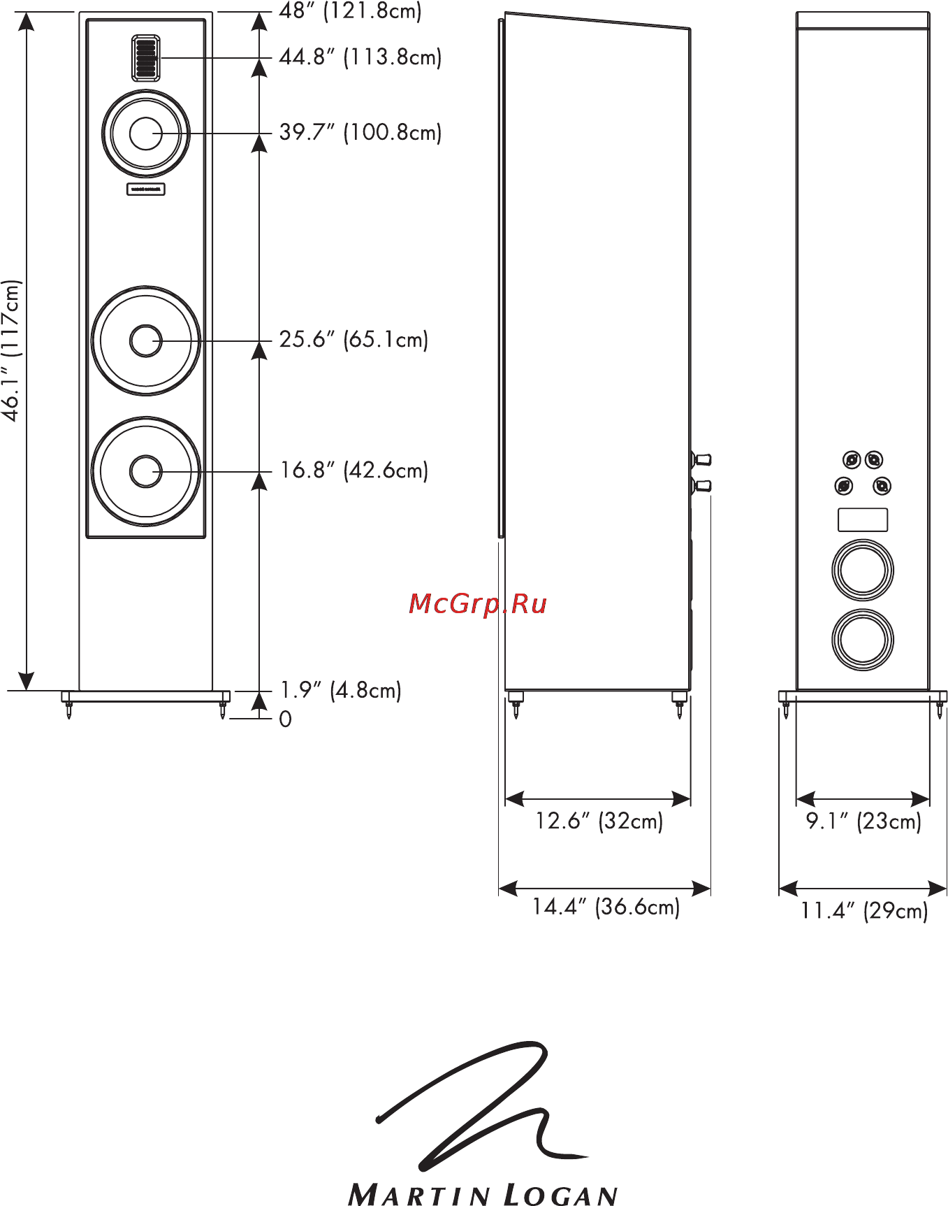MartinLogan Motion 60XT [12/24] Imensiona