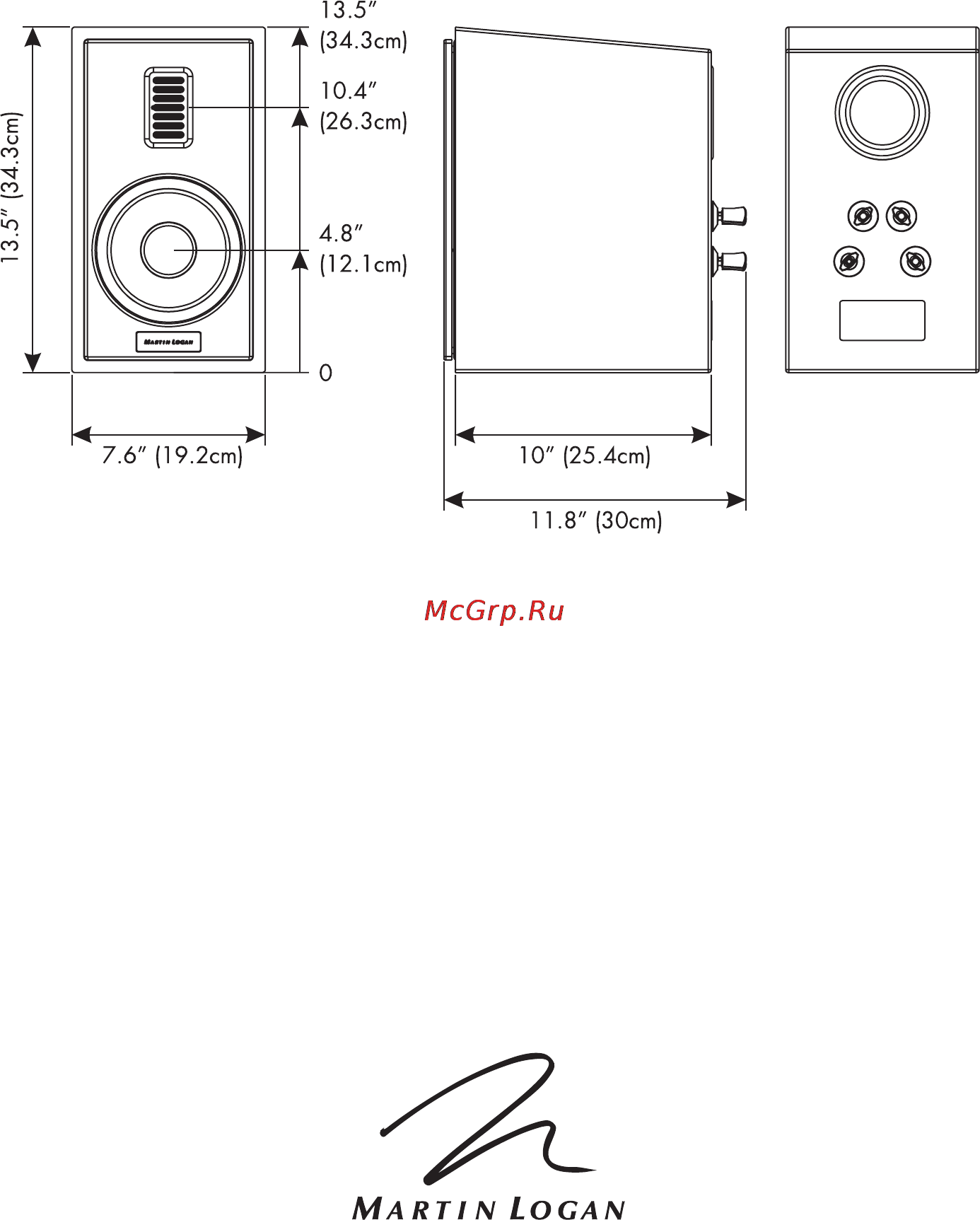 MartinLogan Motion 35XT [10/20] Imensiona