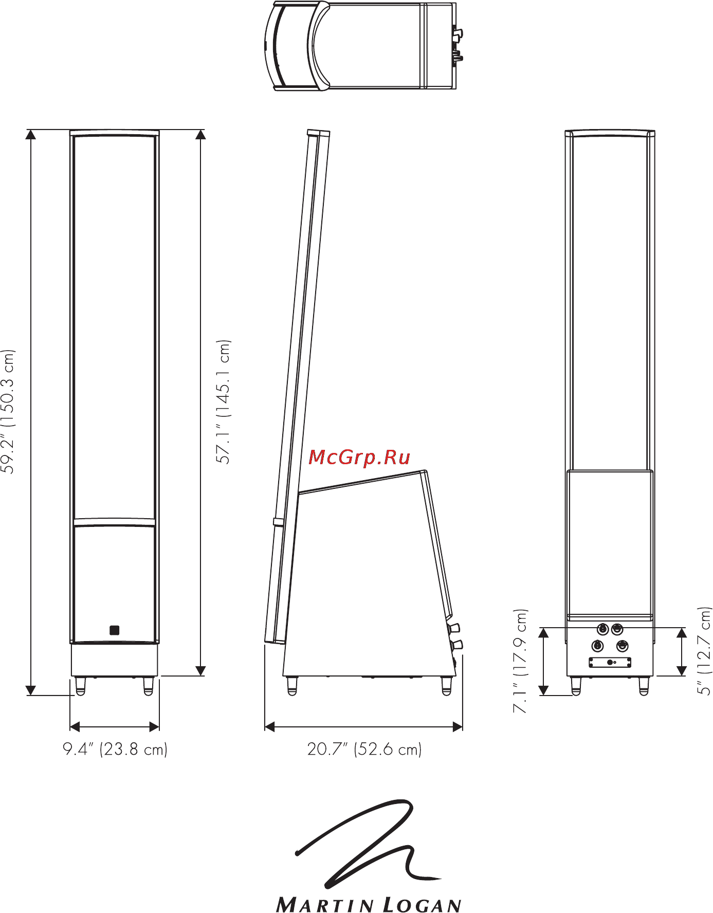 MartinLogan ElectroMotion ESL X [30/60] Imensiona