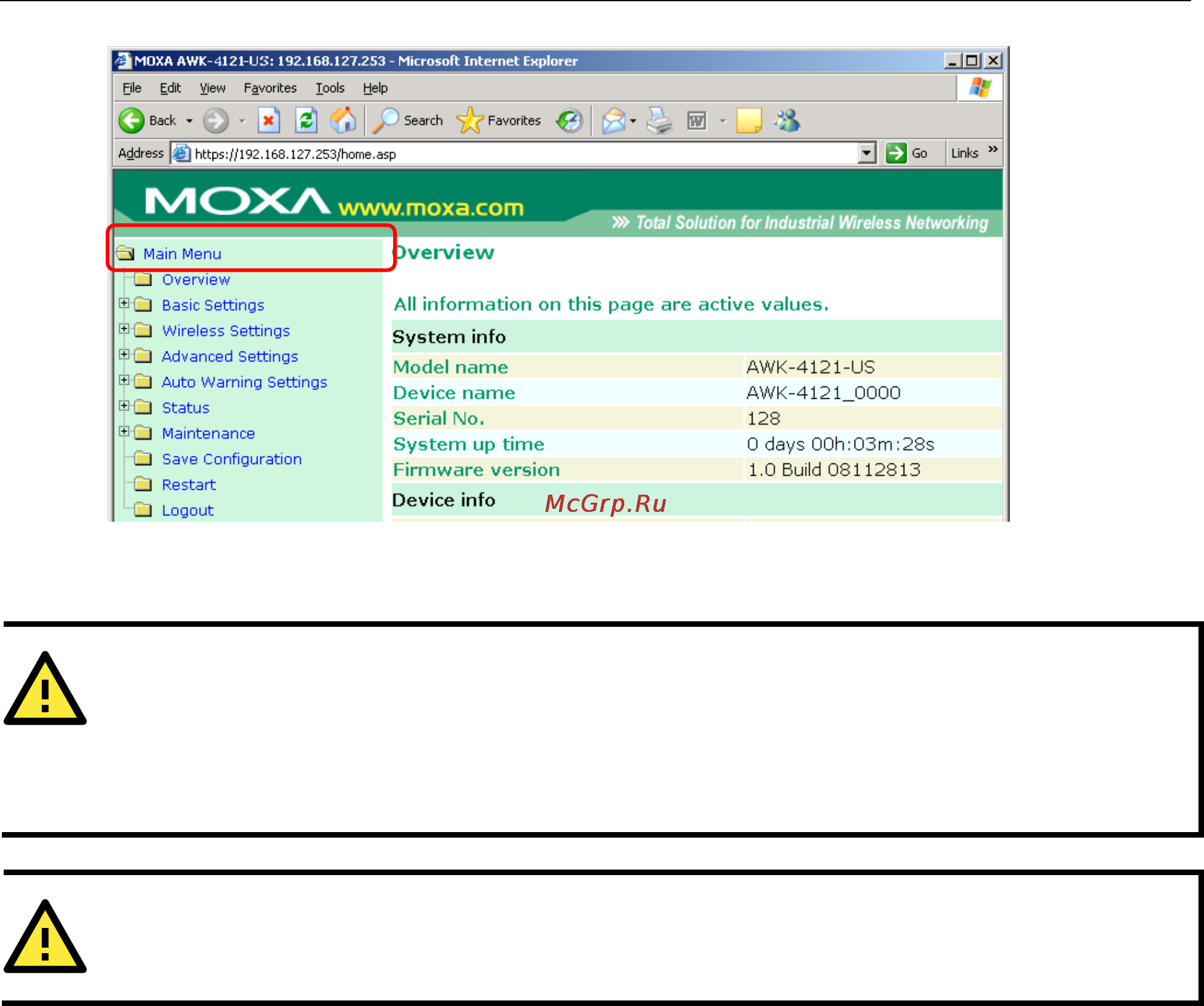Moxa AWK-4121-EU-T [21/89] Attention