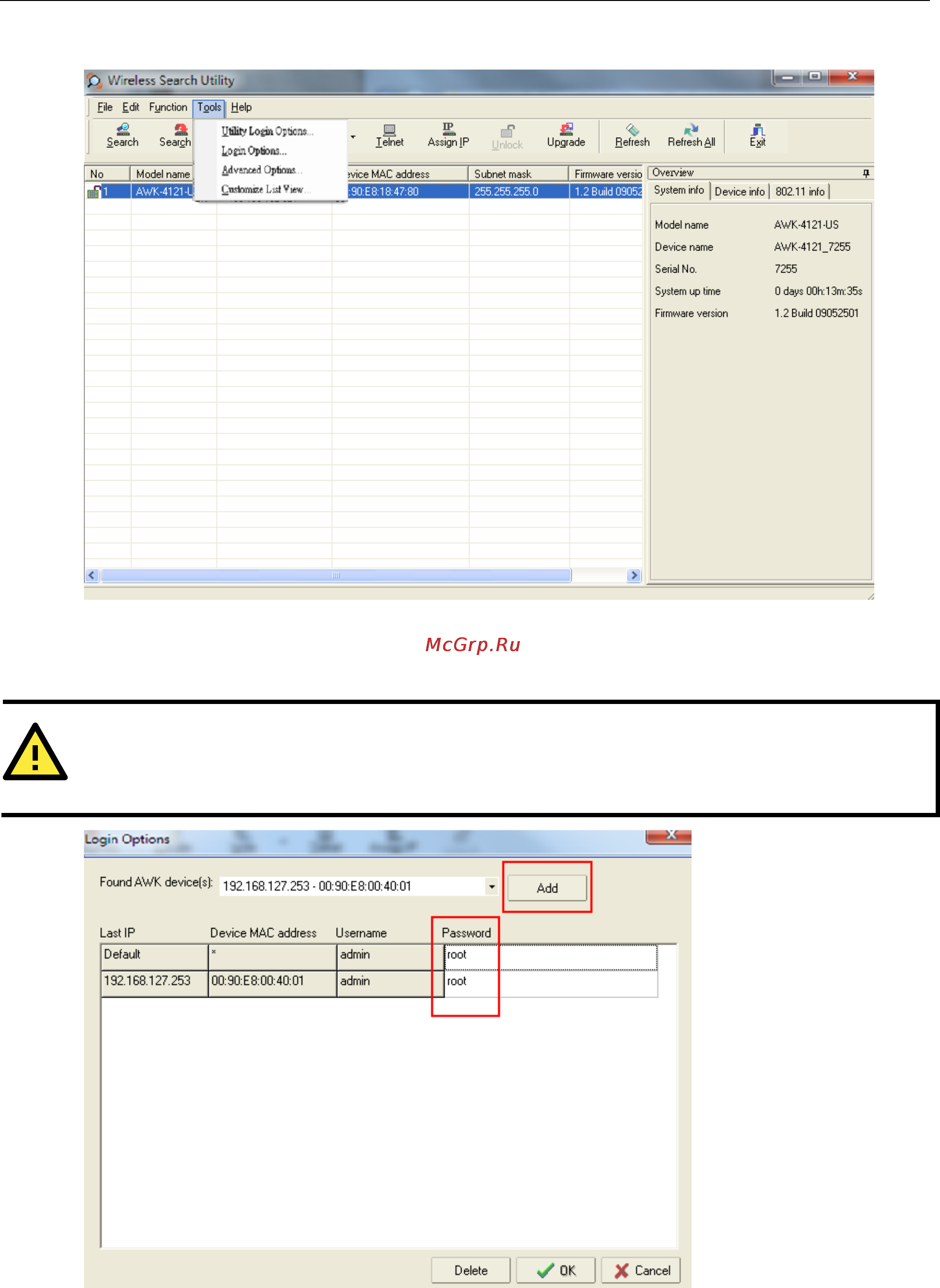 Moxa AWK-4121-EU-T [72/89] Attention