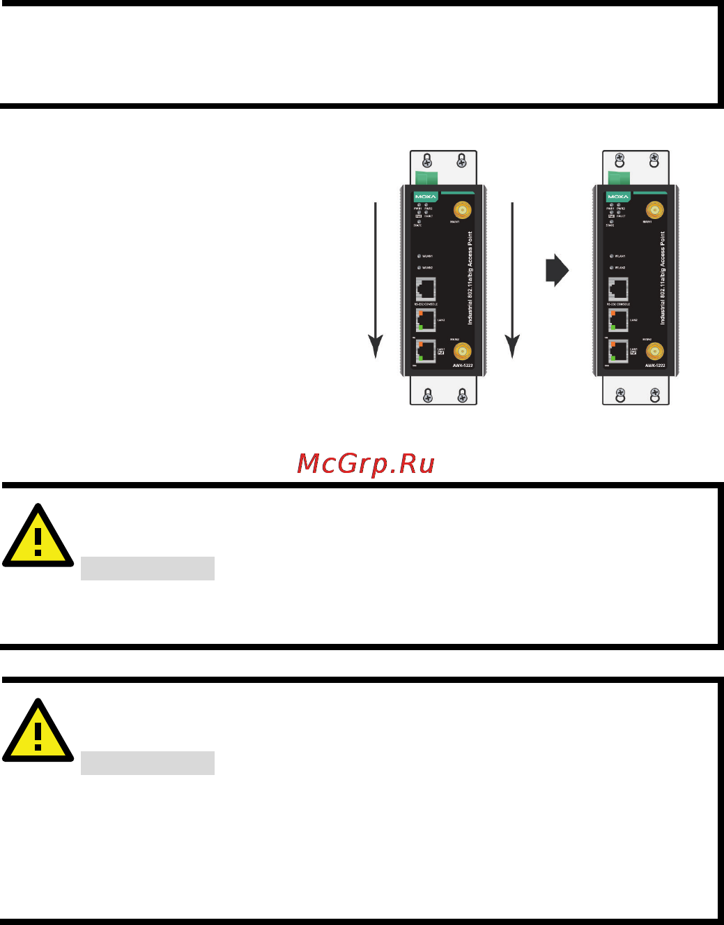 Moxa AWK-5222-EU-T [6/13] Warning warning