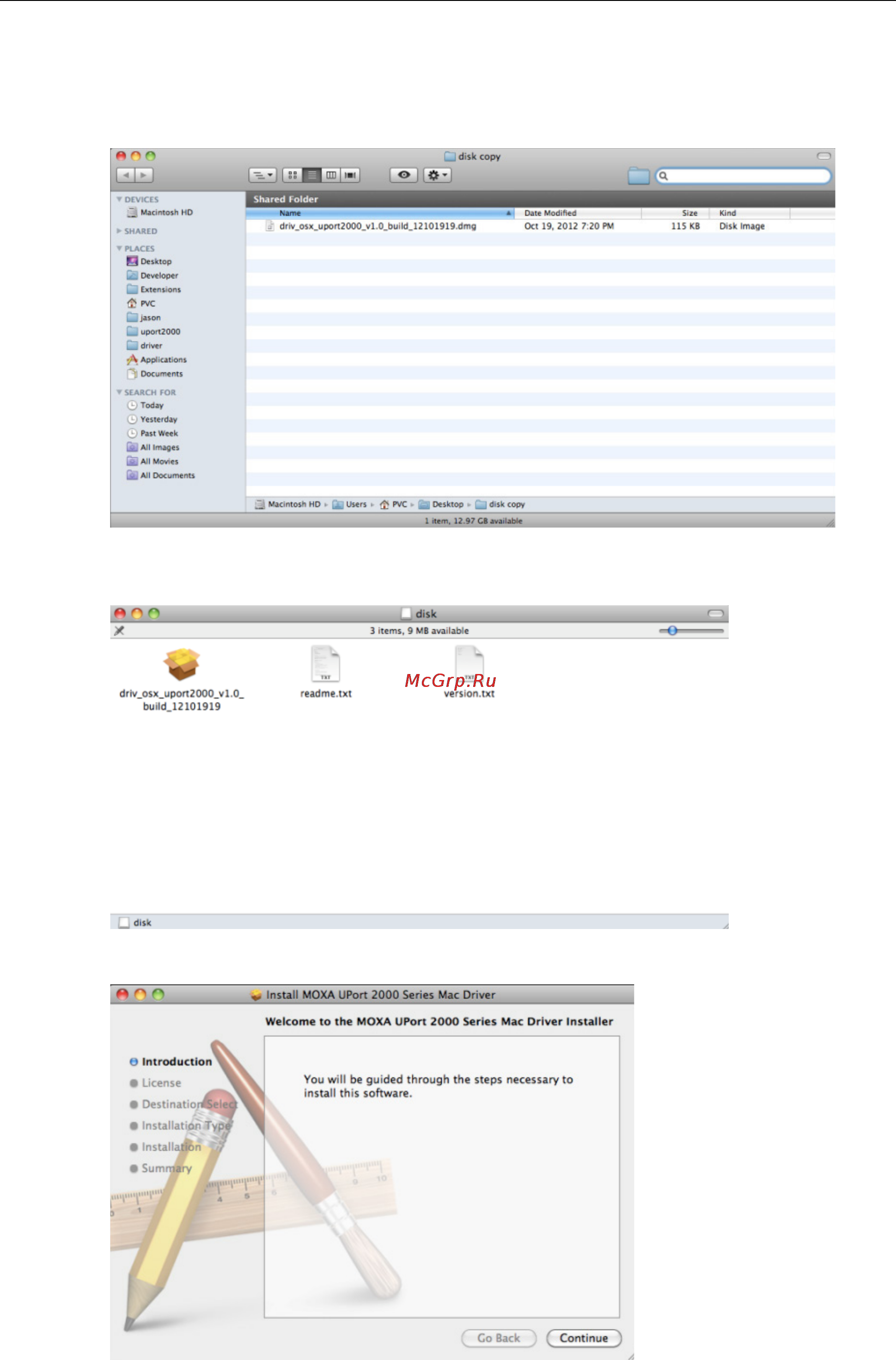 Moxa UPort 2210 [30/36] Installing the mac os x driver