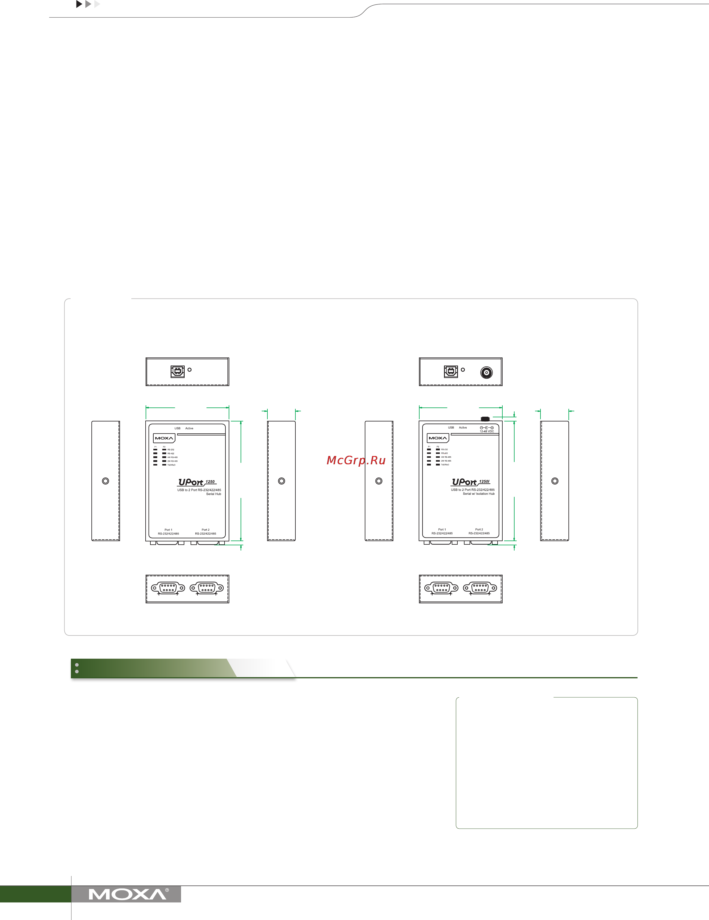 Moxa UPort 1250I [2/2] Ordering information