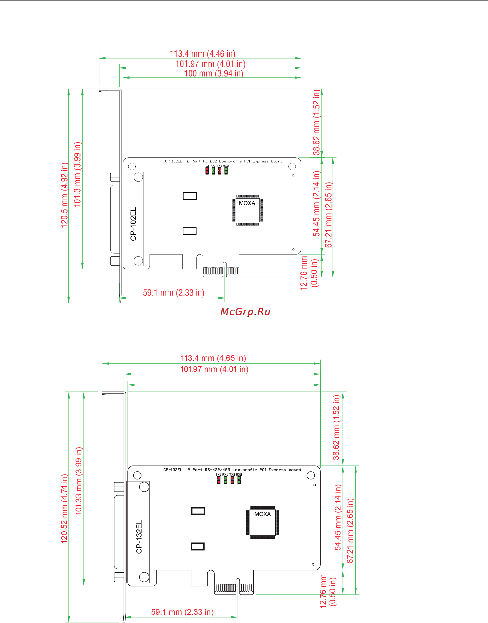 Moxa CP-138E-A-I [12/111] Cp 102el dimensions