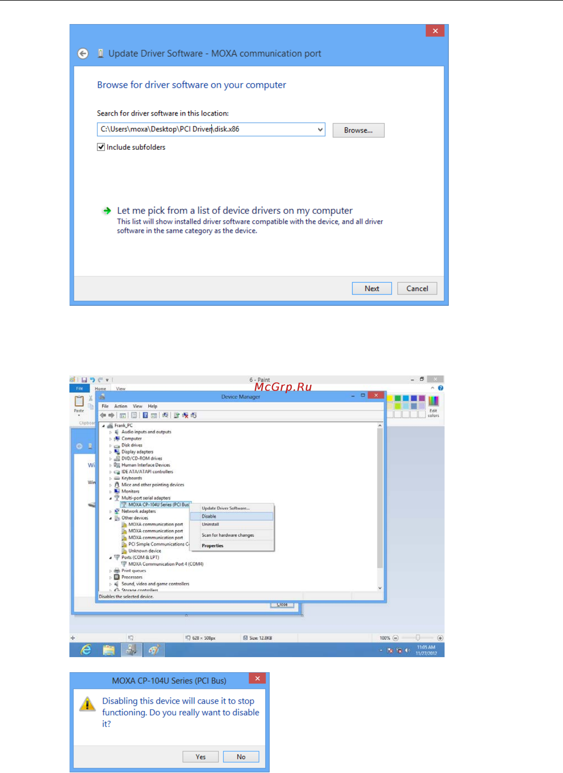 Moxa CP-102U-T [31/131] Universal pci board software installation