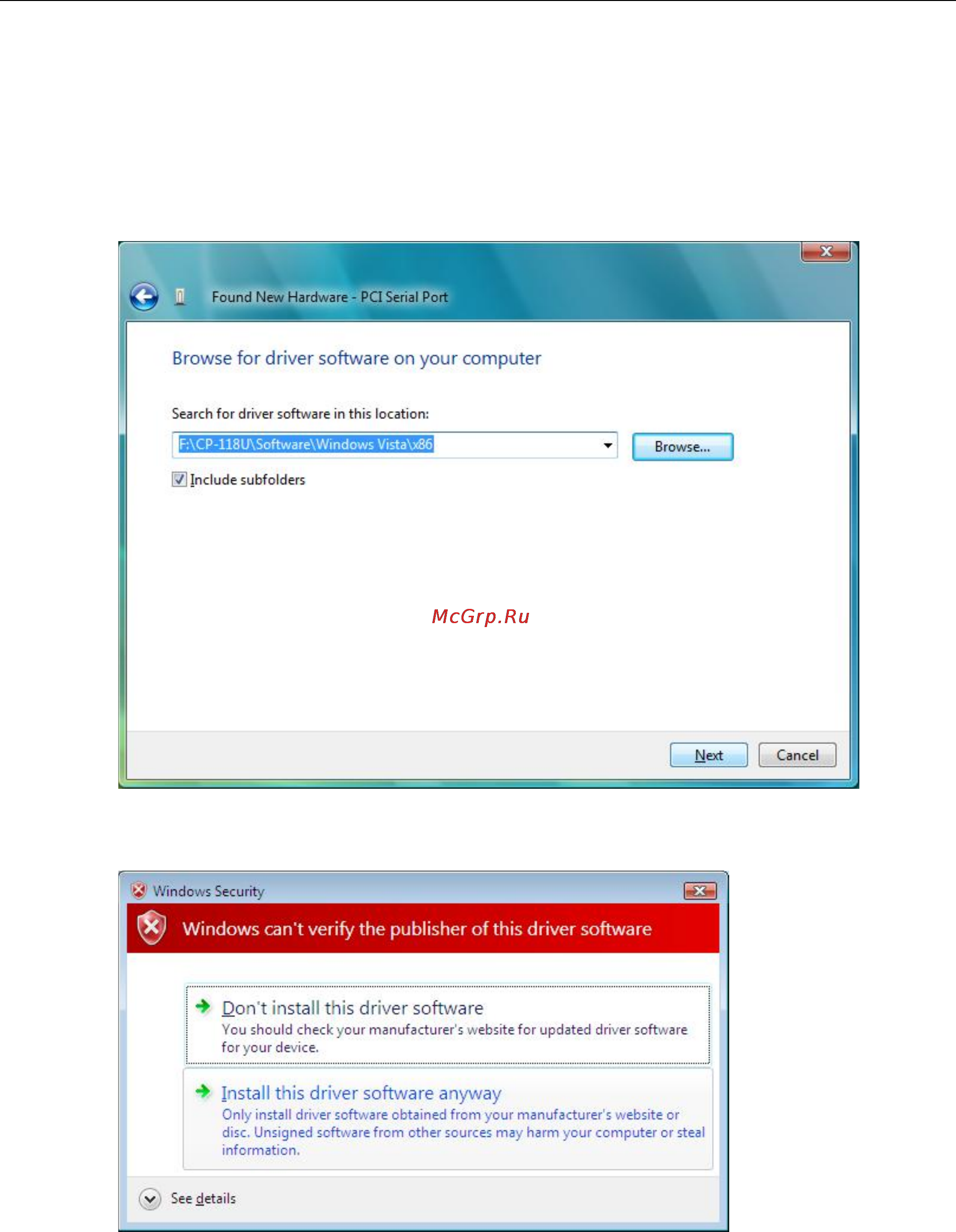 Moxa CP-112UL-DB9M [39/131] Universal pci board software installation