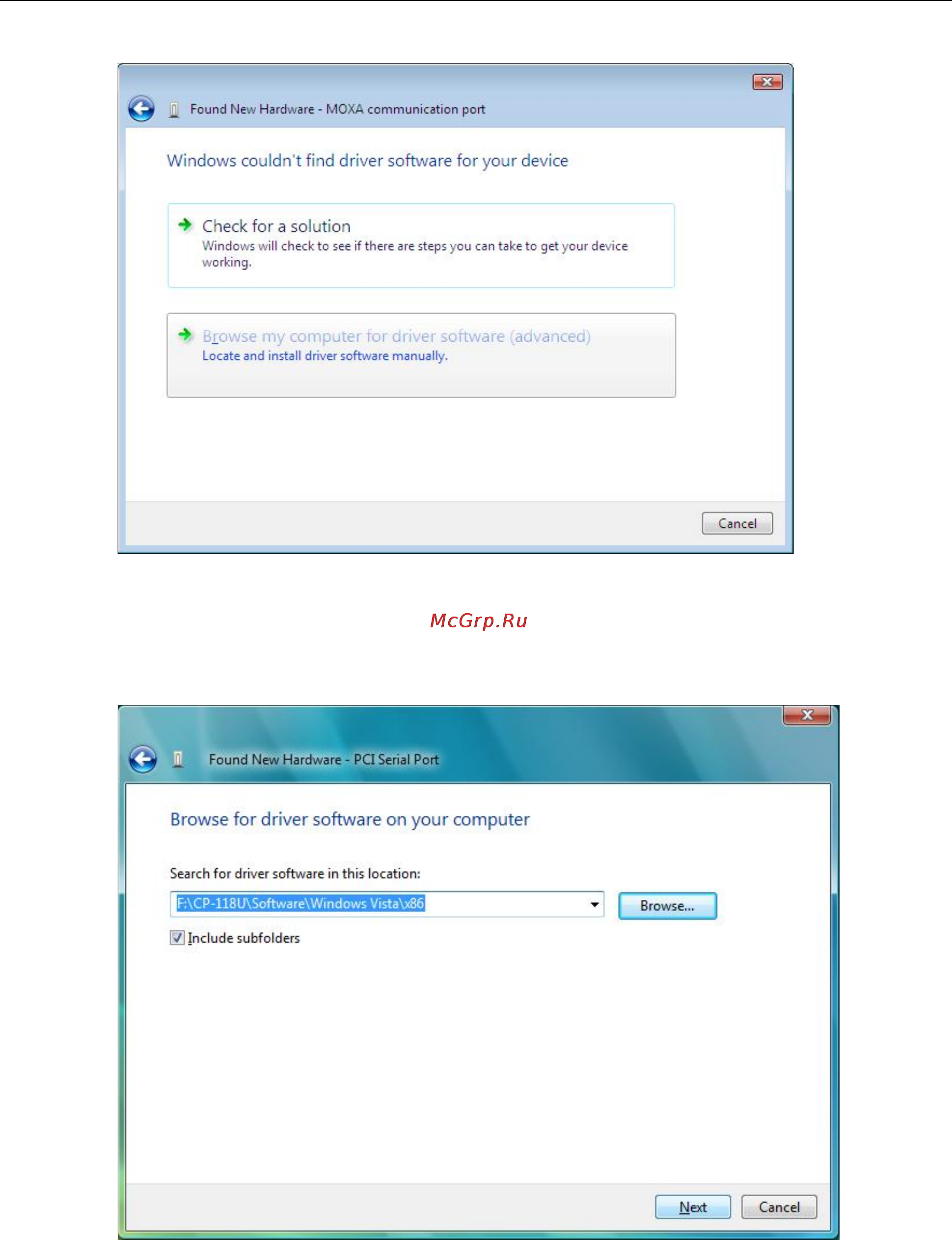 Moxa CP-112UL-T [41/131] Universal pci board software installation