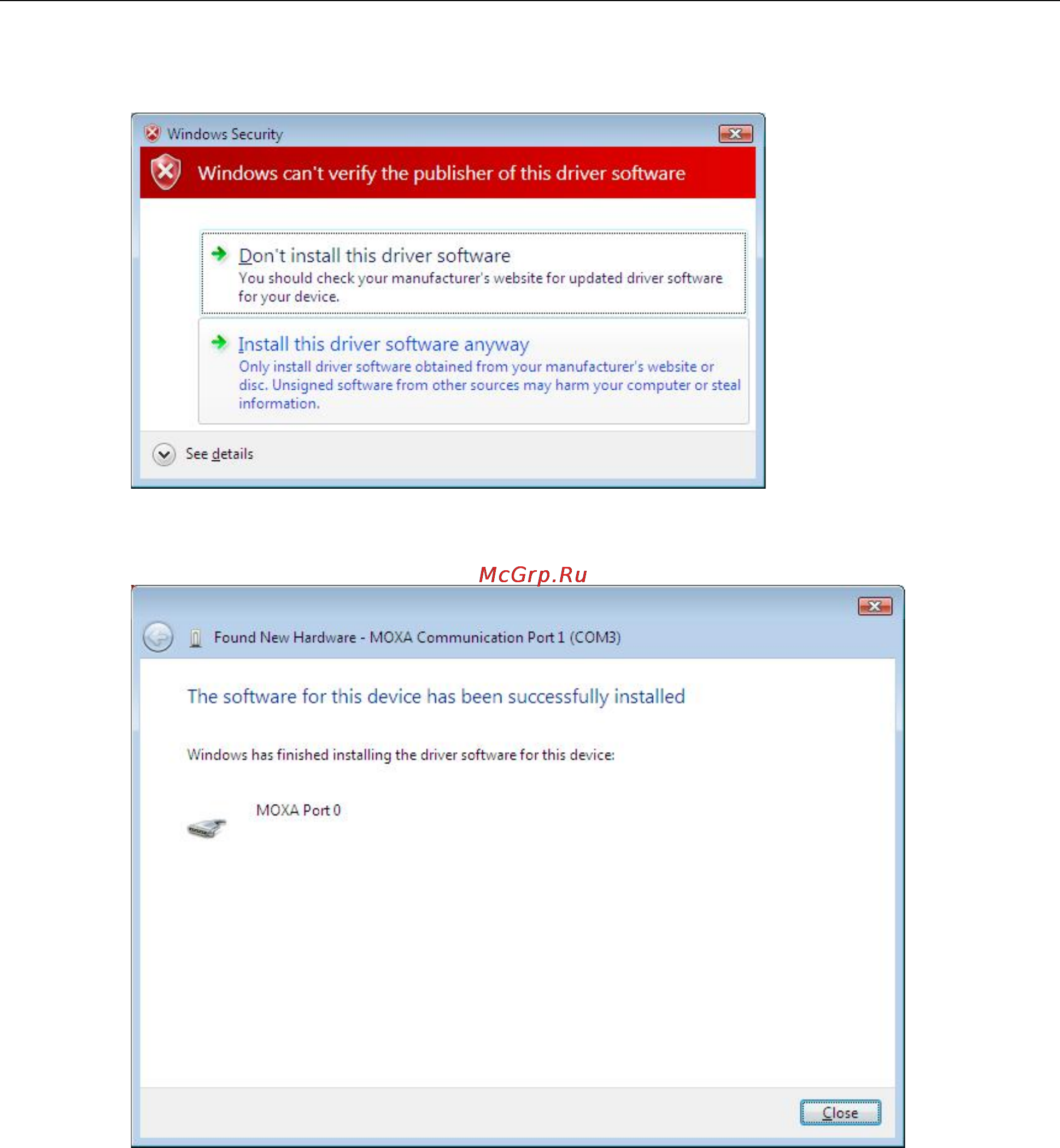 Moxa CP-112UL-DB9M [42/131] Universal pci board software installation