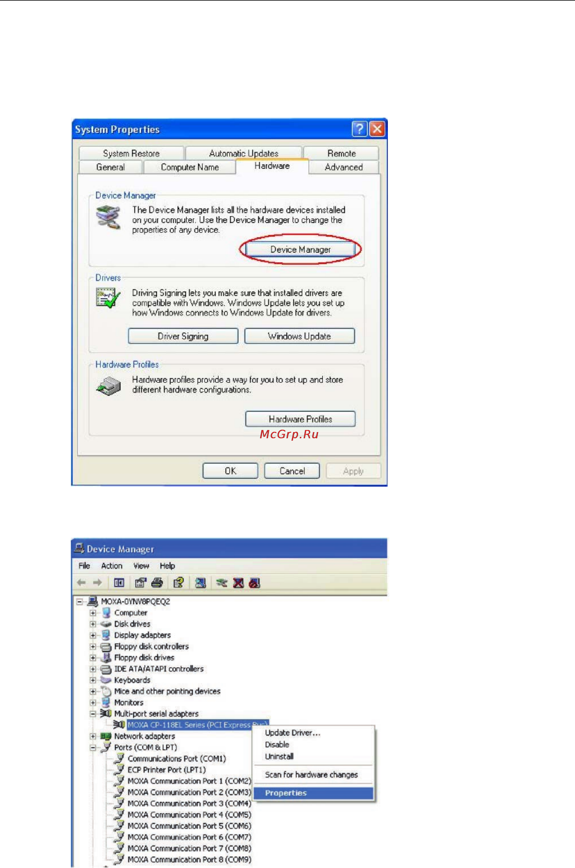 Moxa CP-132UL-I-DB9M [47/95] Configuring the ports