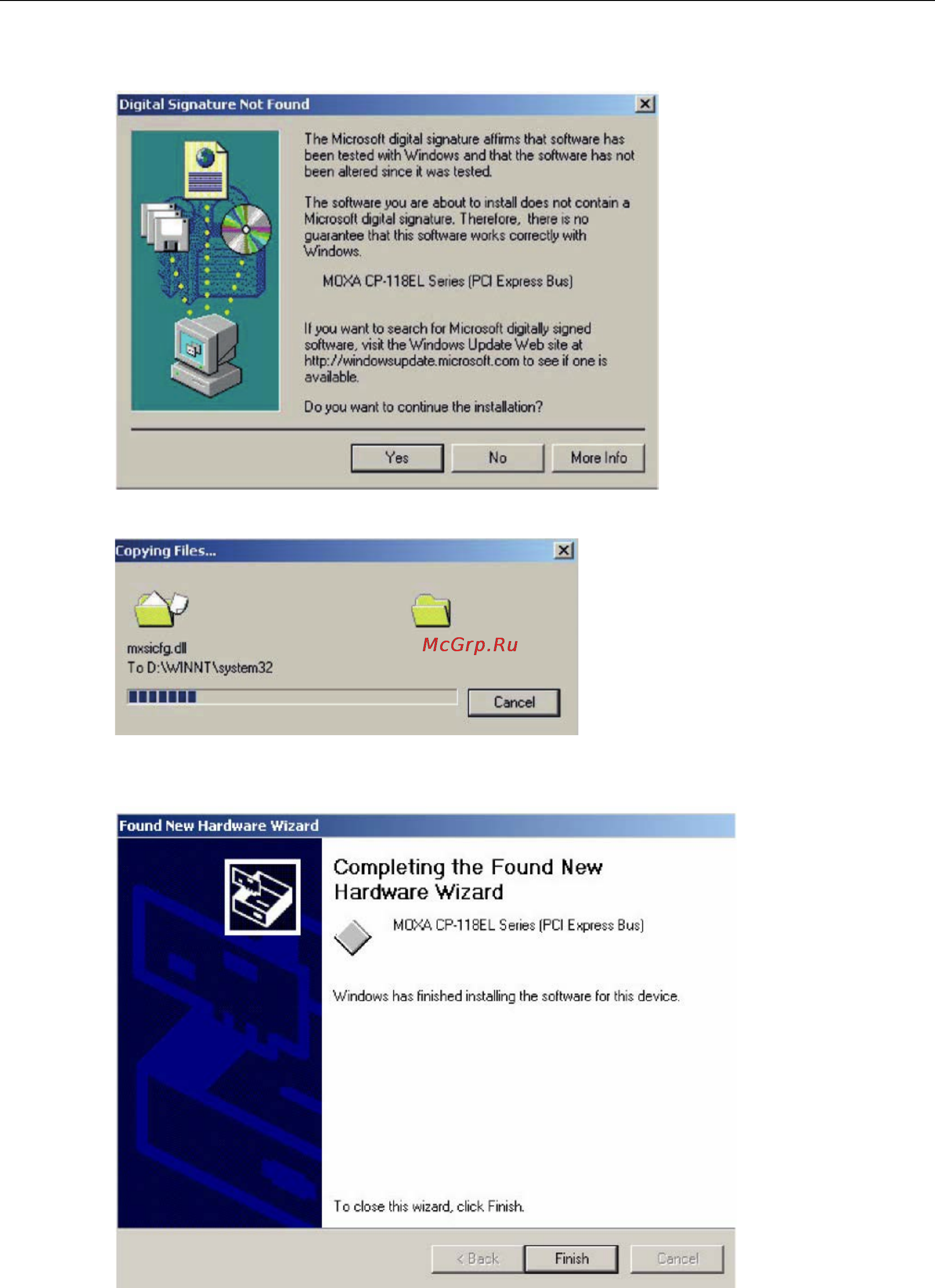 Moxa CP-104UL-DB25M [54/95] Pci express boards software installation