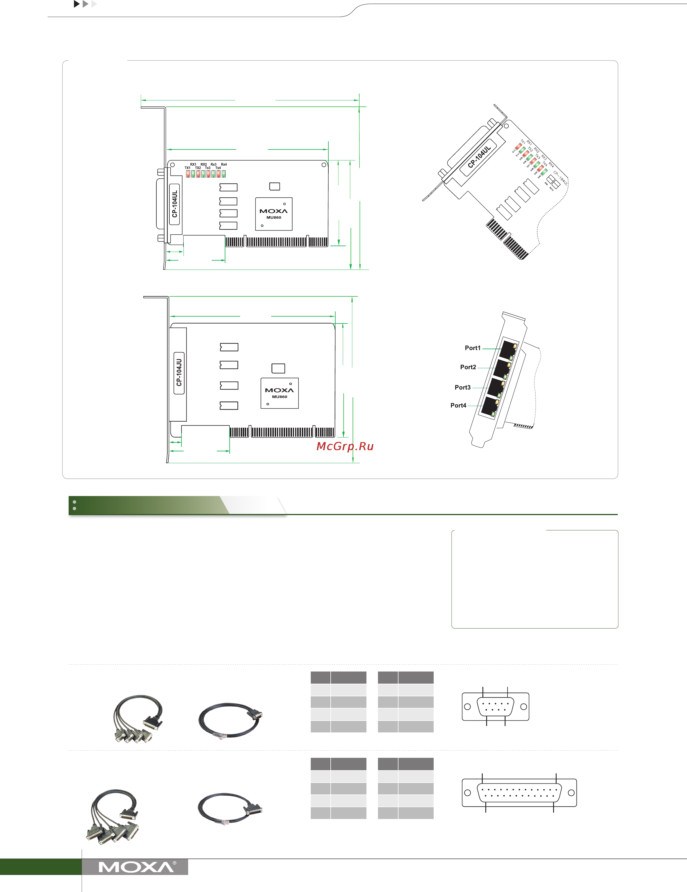 Moxa CP-104UL-DB9M [2/2] Ordering information