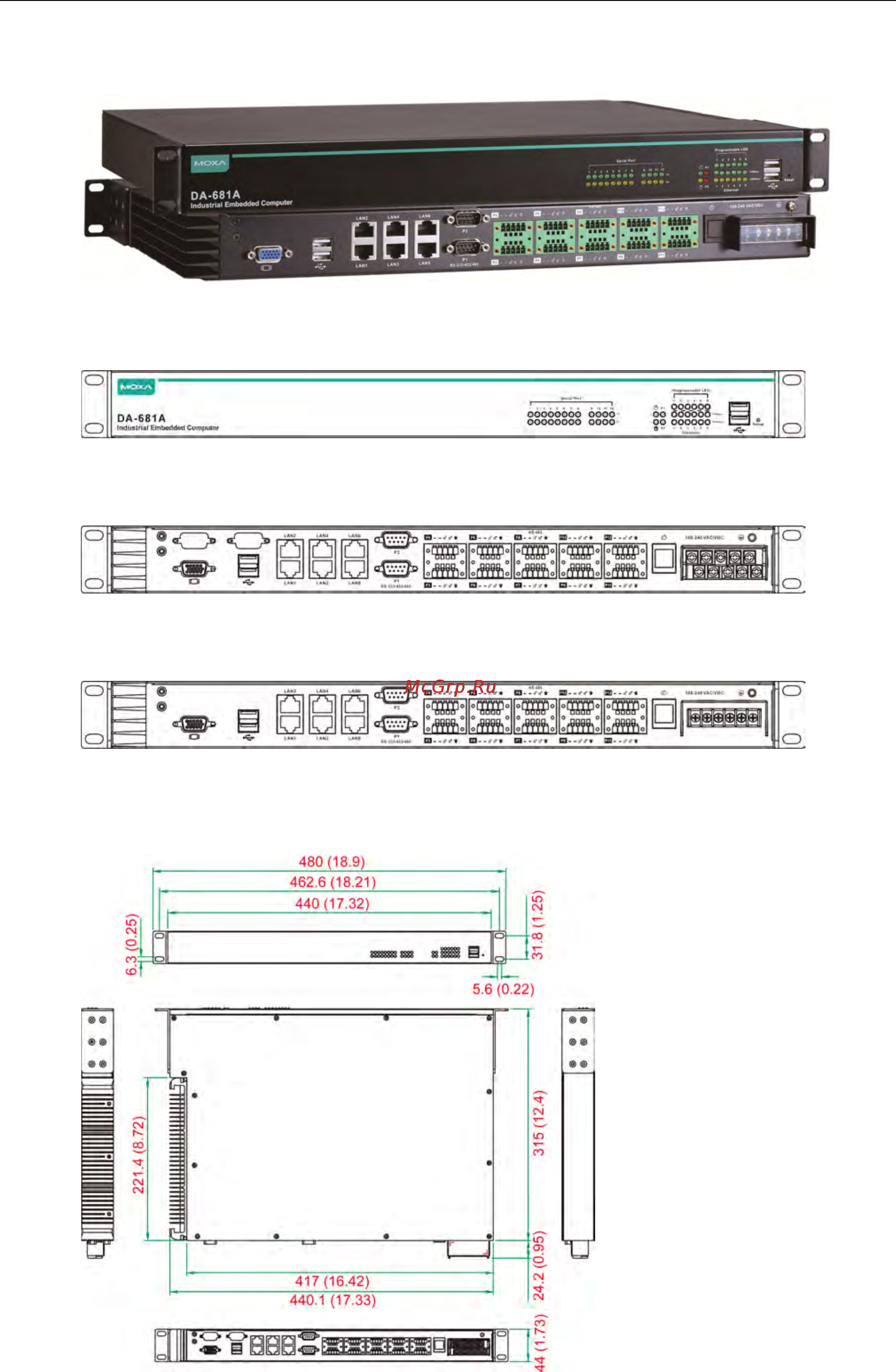 Moxa DA-681A-I-DPP-LX [8/46] Appearance