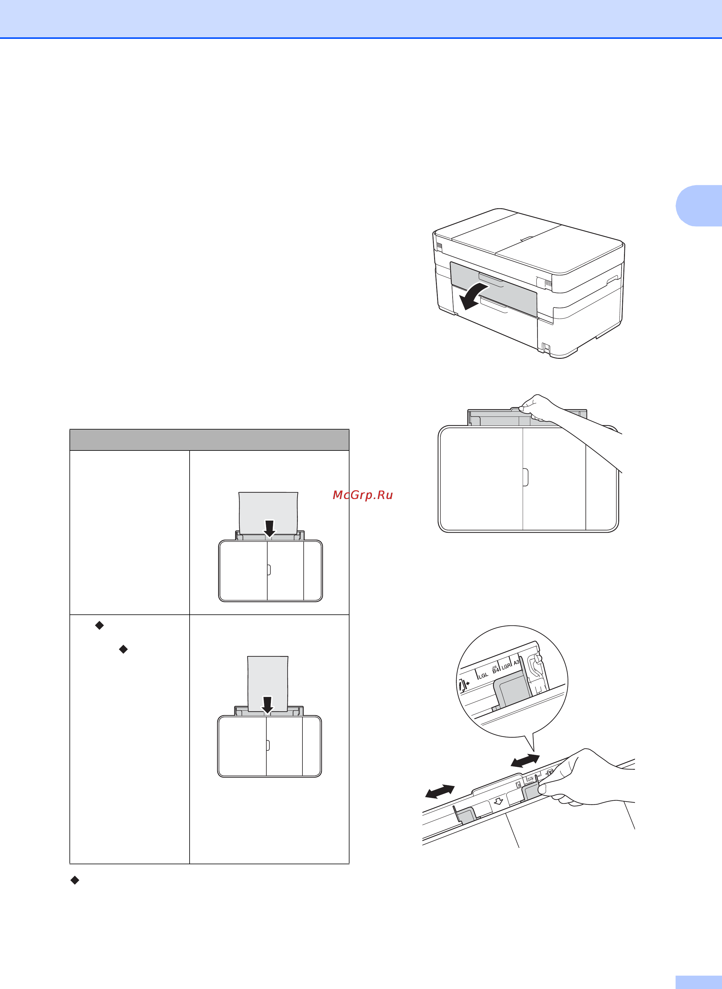 Brother MFC-J2320 [21/84] Формат бумаги и ориентация загрузки бумаги