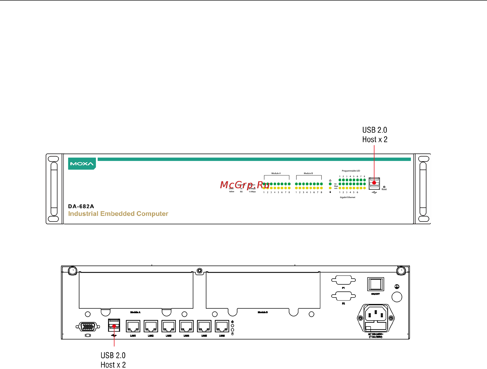 Moxa DA-682A-C7-W7E [20/42] Connecting usb devices