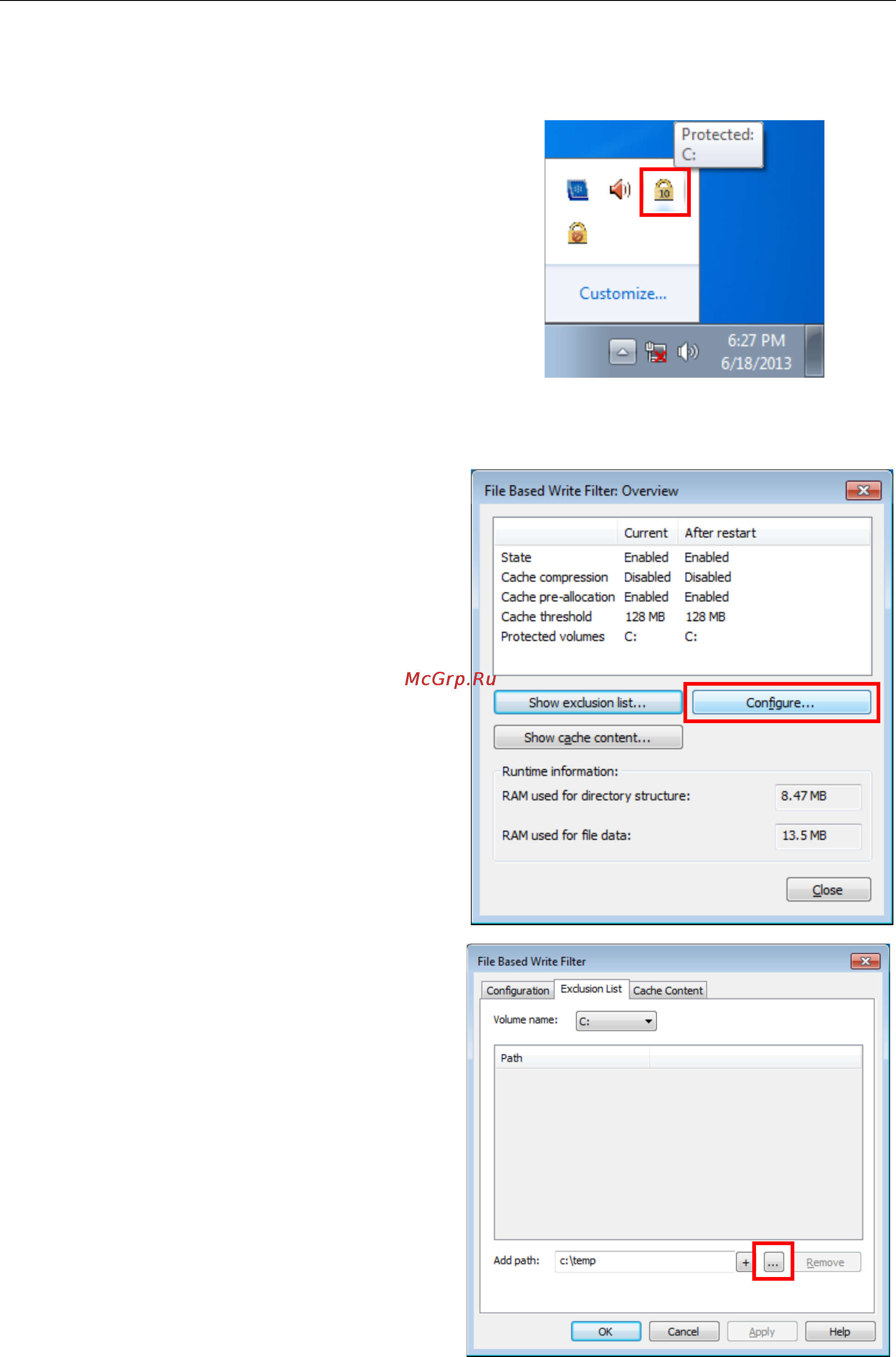 Moxa DA-685-W7E [14/38] Excluding files from fbwf protection