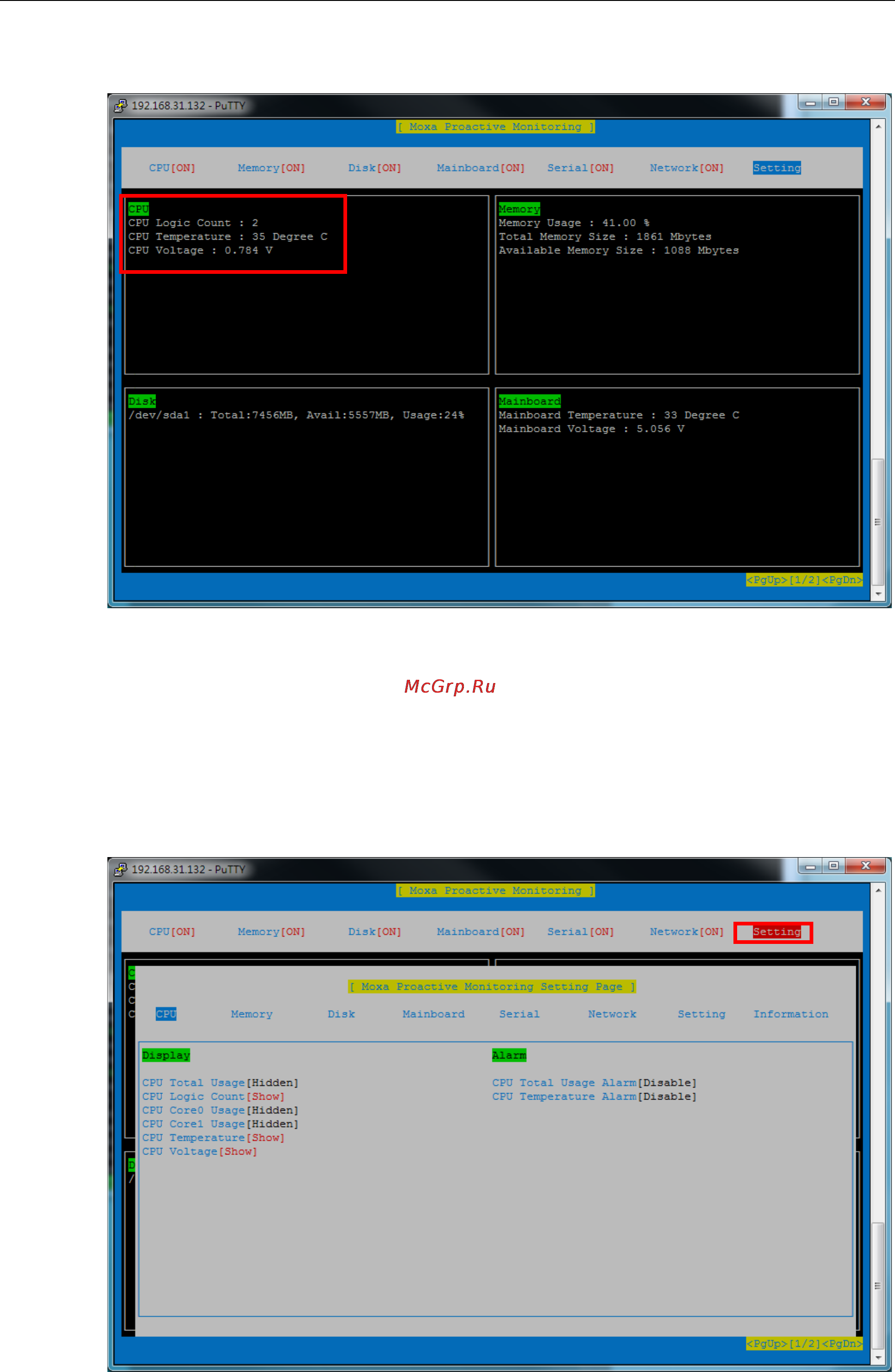 Moxa V2201-E1-T-W7E [10/21] Setting the system alarm