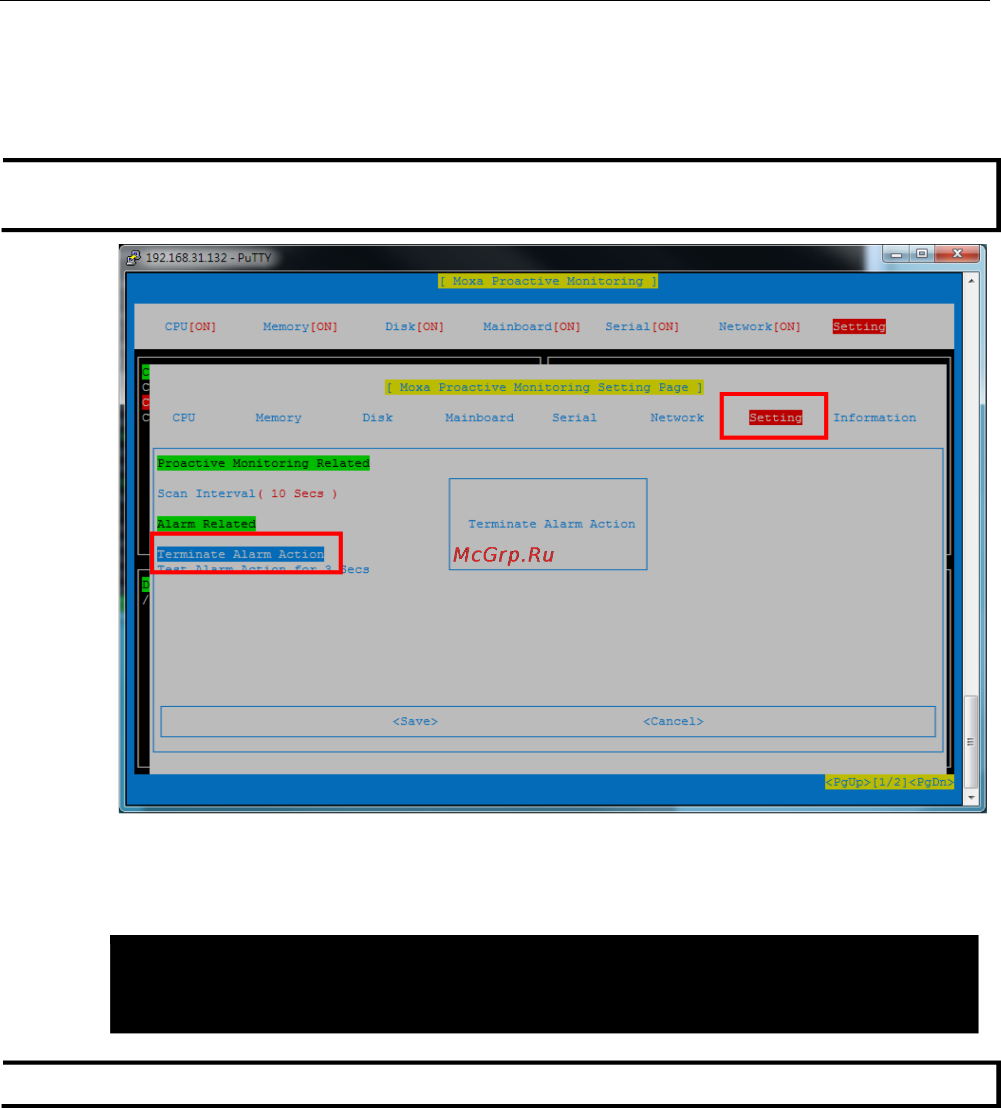 Moxa V2201-E1-T-LX [15/21] Stopping an alarm action