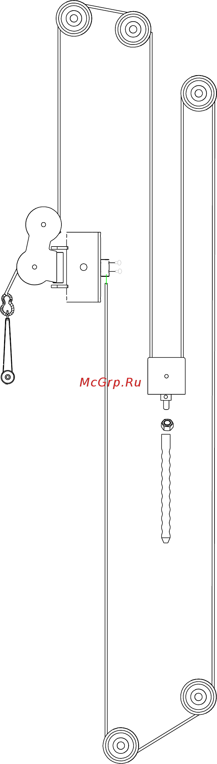Bronze Gym A9-005B Мультикомплекс [3/6] Схема крепления кабеля