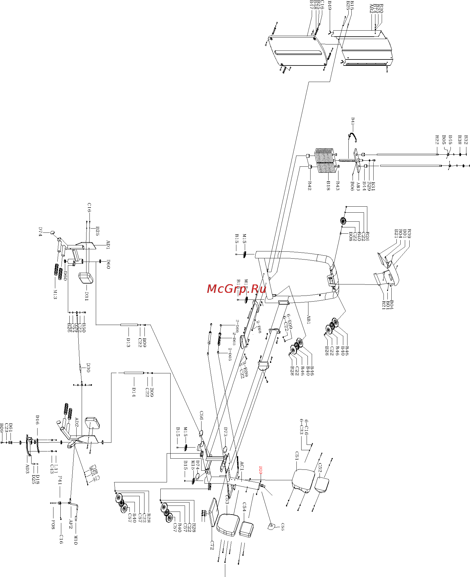 Bronze Gym A9-019 Отведение бедра сидя [7/12] Exploded picture