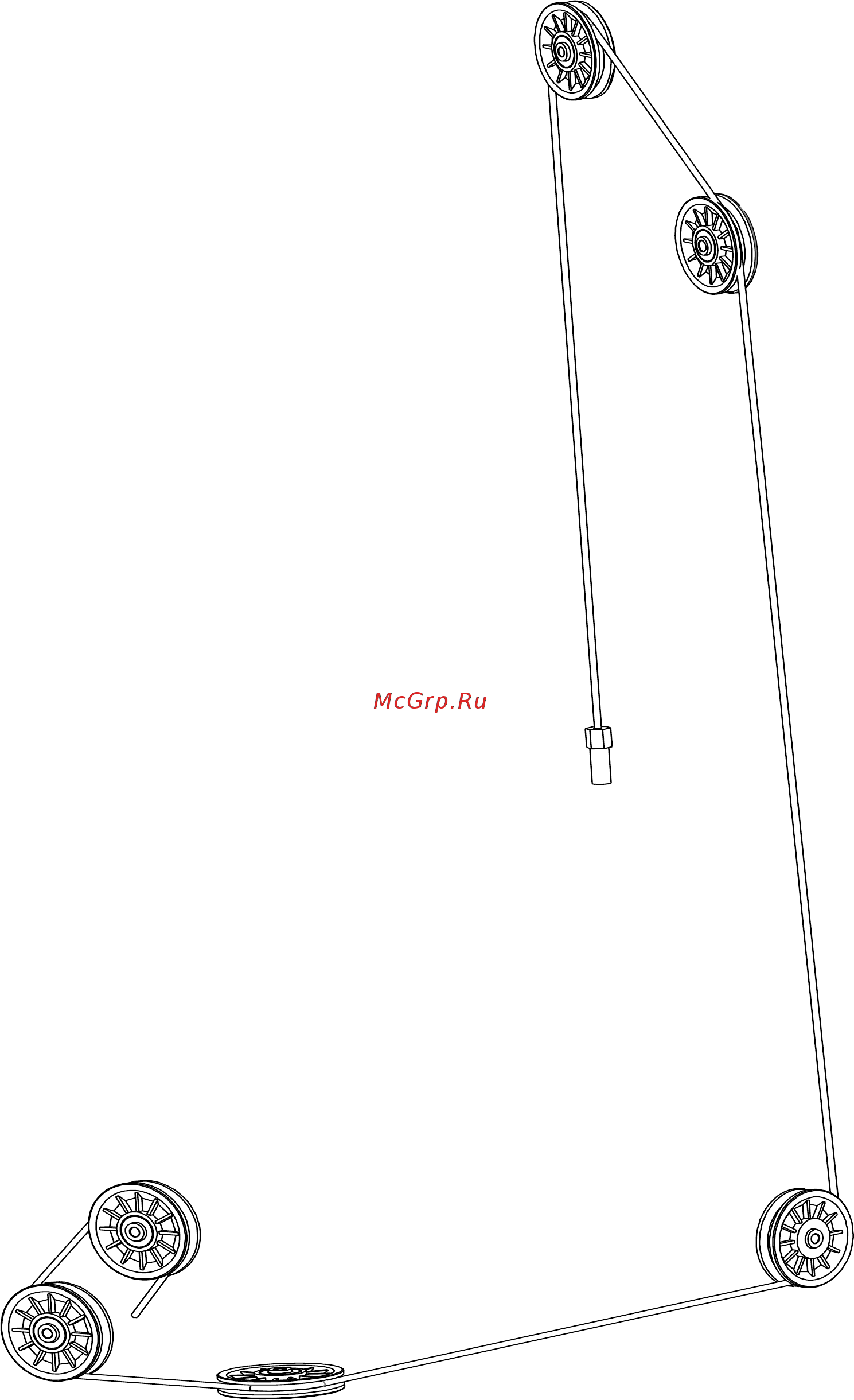 Bronze Gym D-003 Жим от плеч [6/14] Cable routing diagram