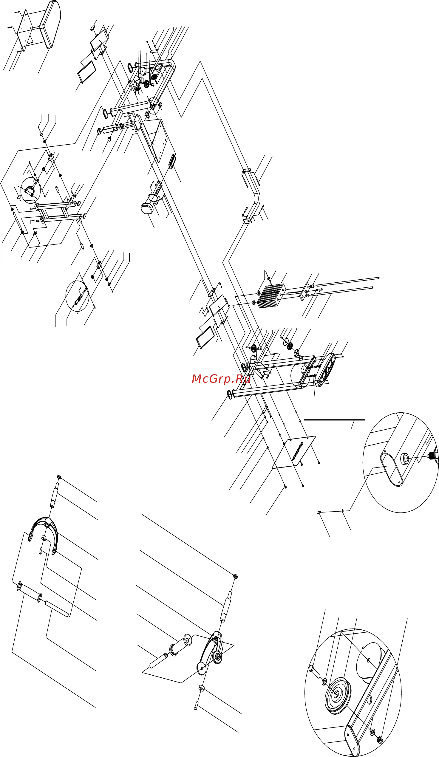 Bronze Gym D-004 Гребная тяга [7/14] Exploded picture