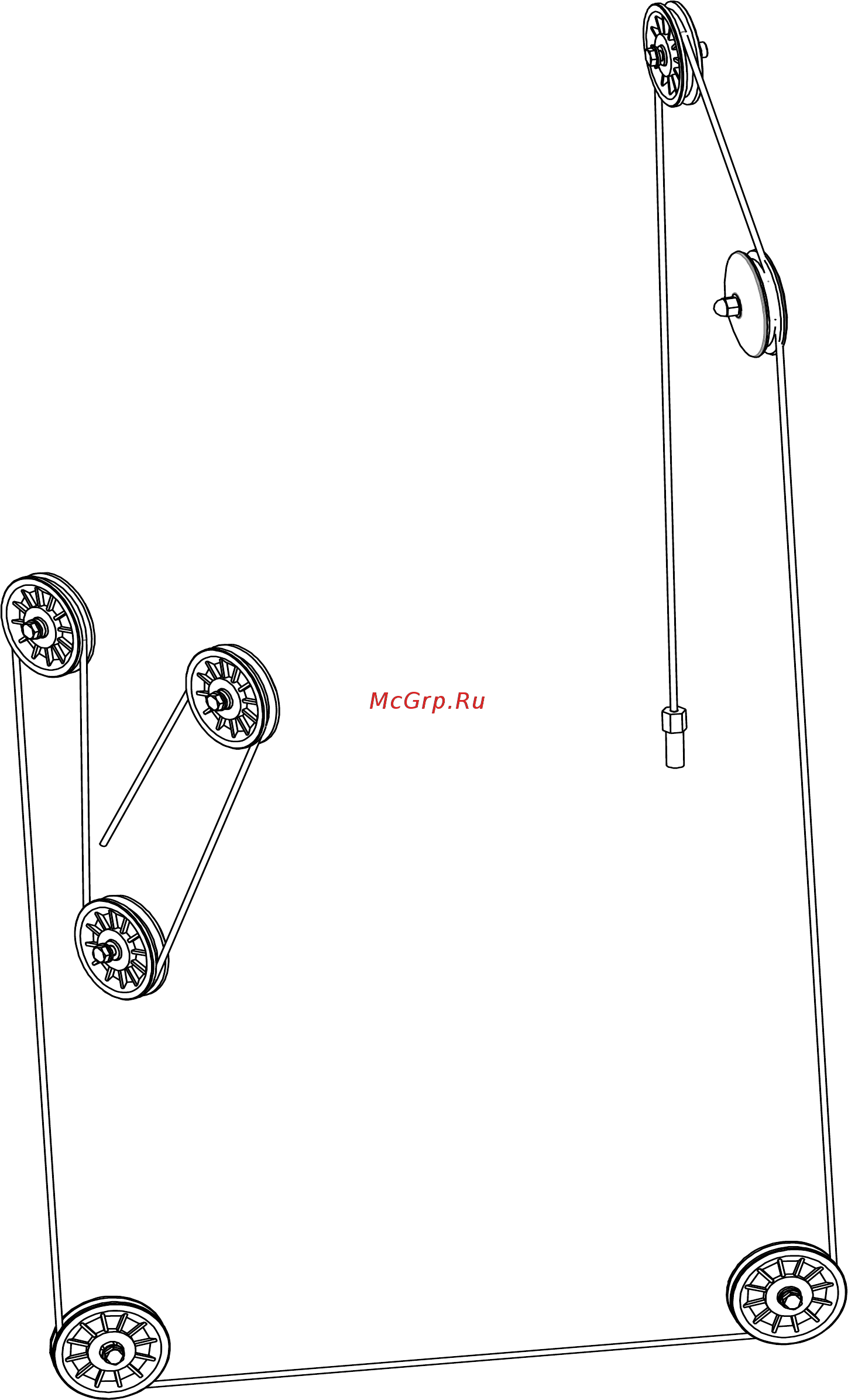 Bronze Gym D-007 Трицепс-машина [6/14] Cable routing diagram