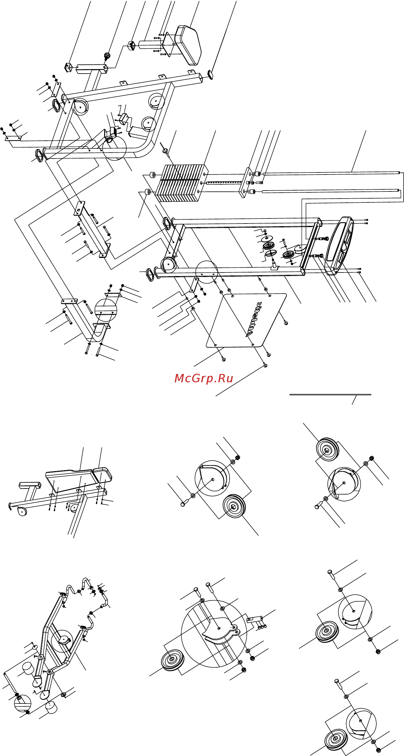 Bronze Gym D-007 Трицепс-машина [7/14] Exploded picture