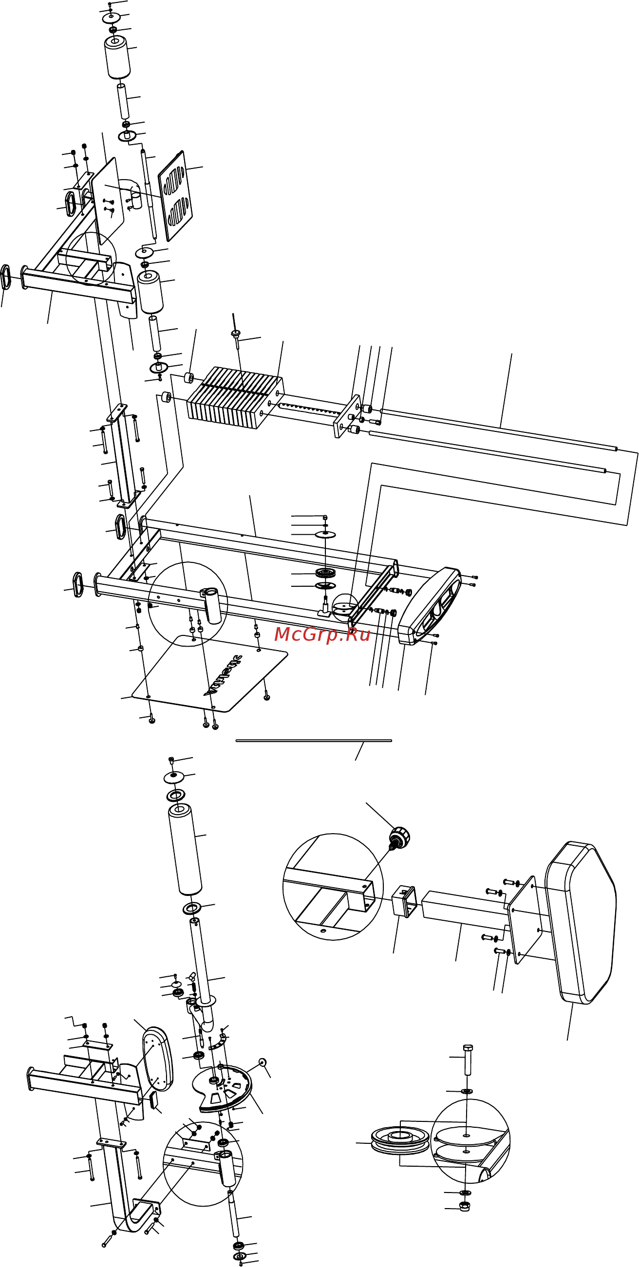Bronze Gym D-010 Пресс-машина [7/14] Exploded picture