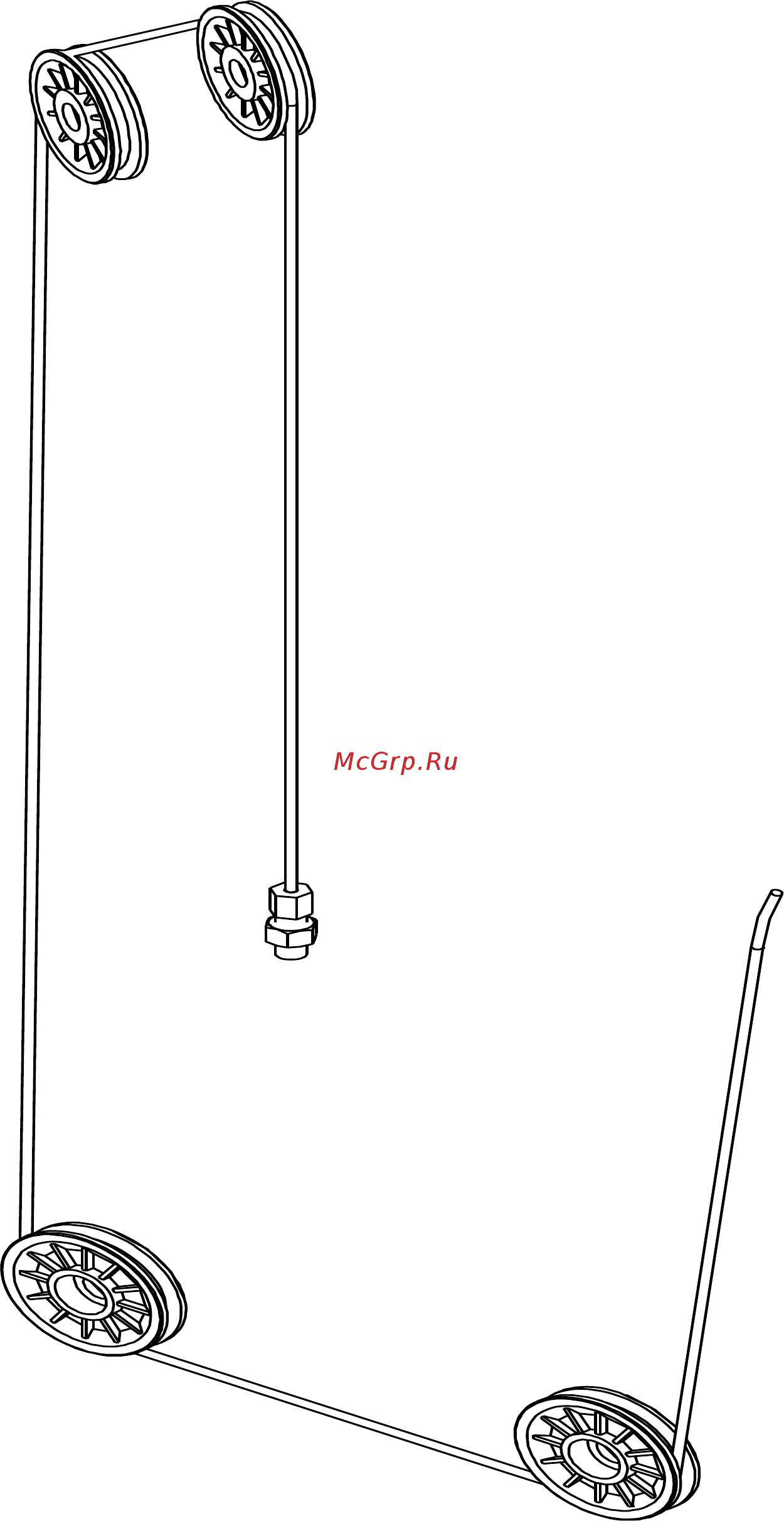 Bronze Gym D-013 Сгибание ног сидя [6/14] Cable routing diagram