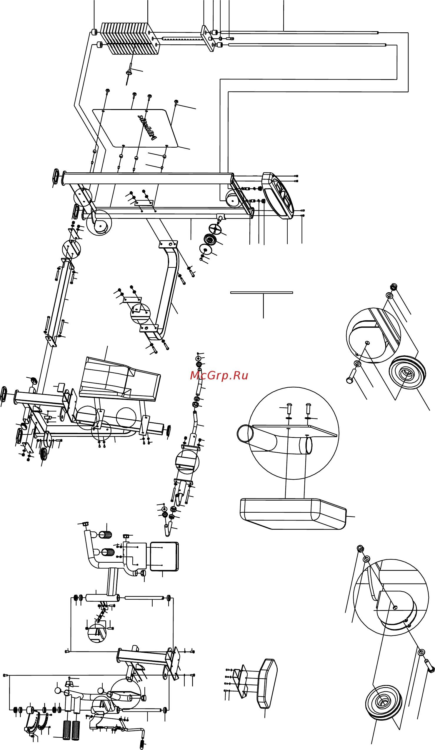 Bronze Gym D-018 Приведение бедра сидя [7/14] Exploded picture