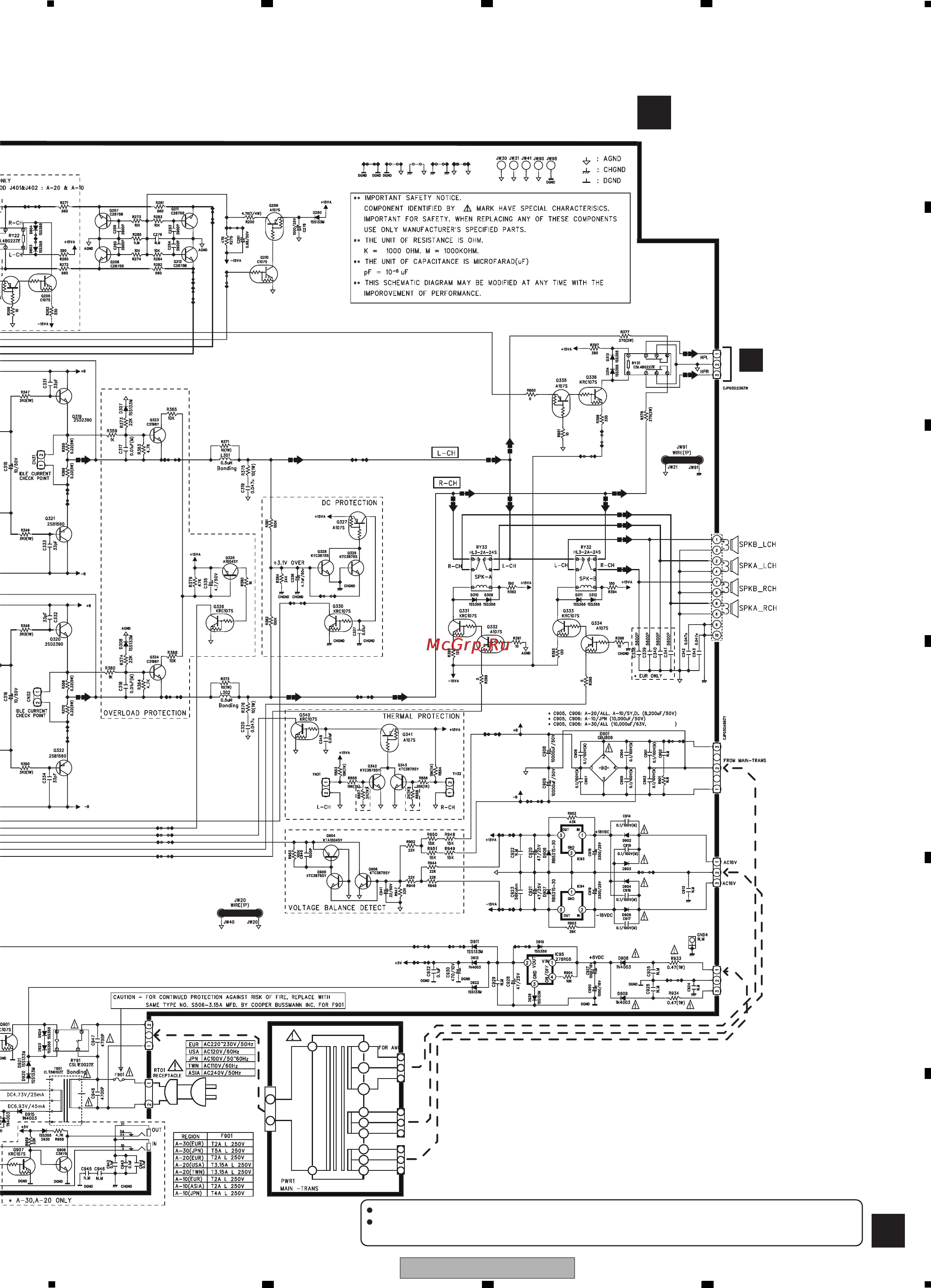 Pioneer A-30-K [41/57] Main assy a 30 k s azw7487 a 20 k s azw7489 a 20 azw7490 a 10 k s azw7491