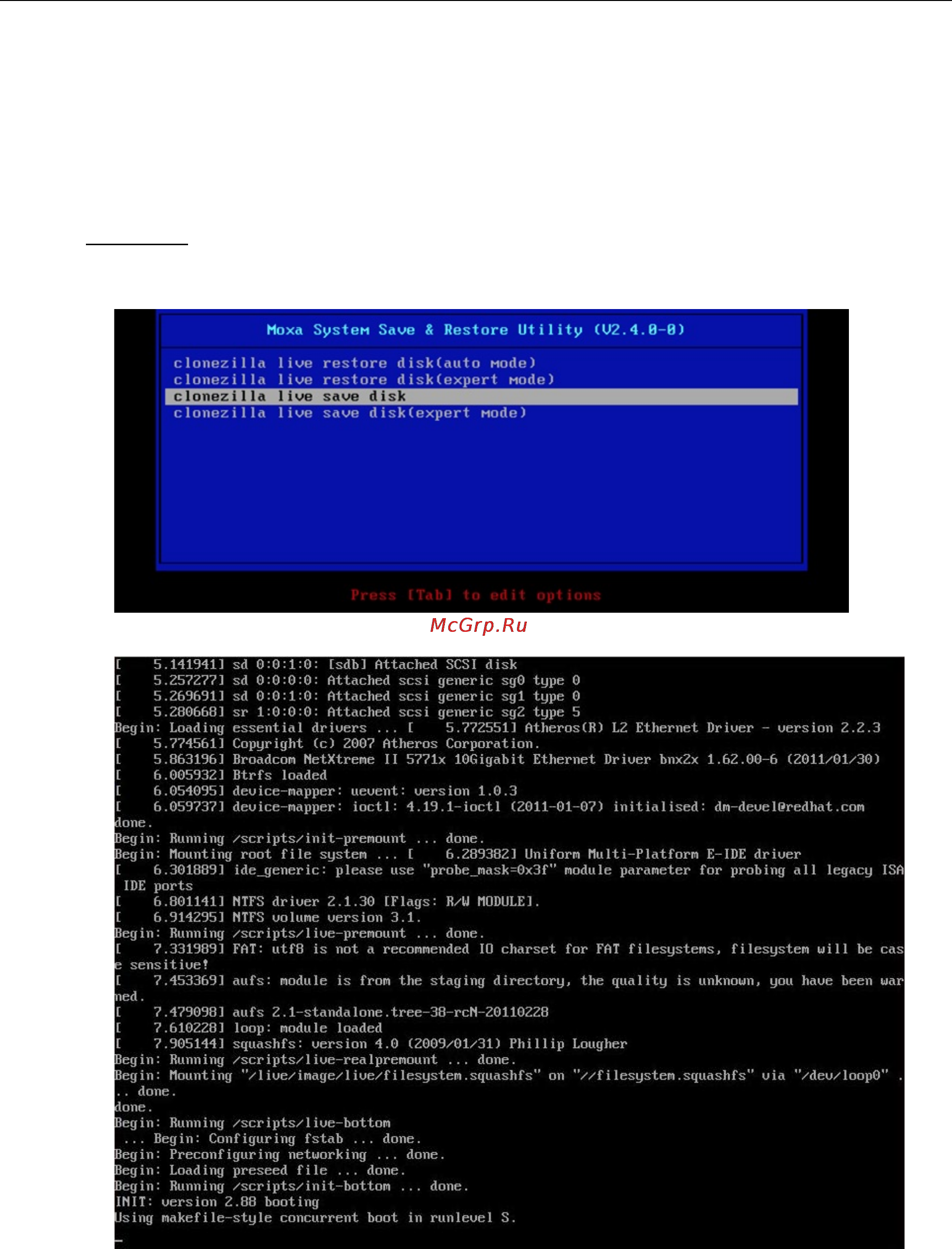 Moxa V2403-C3-W-T [70/90] Saving the system to the usb drive