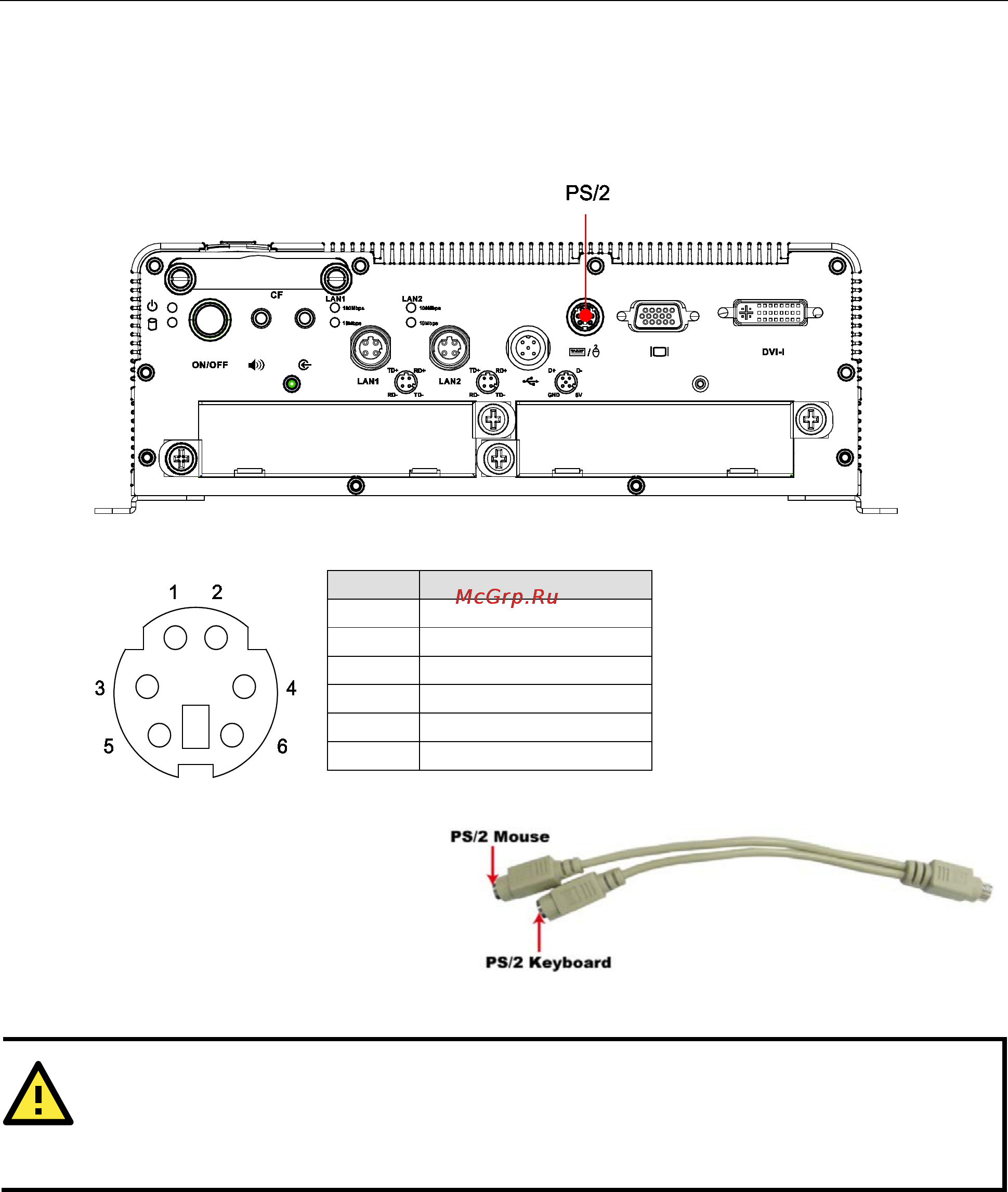 Moxa V2406-T-W7E [22/48] Connecting a ps 2 keyboard and mouse